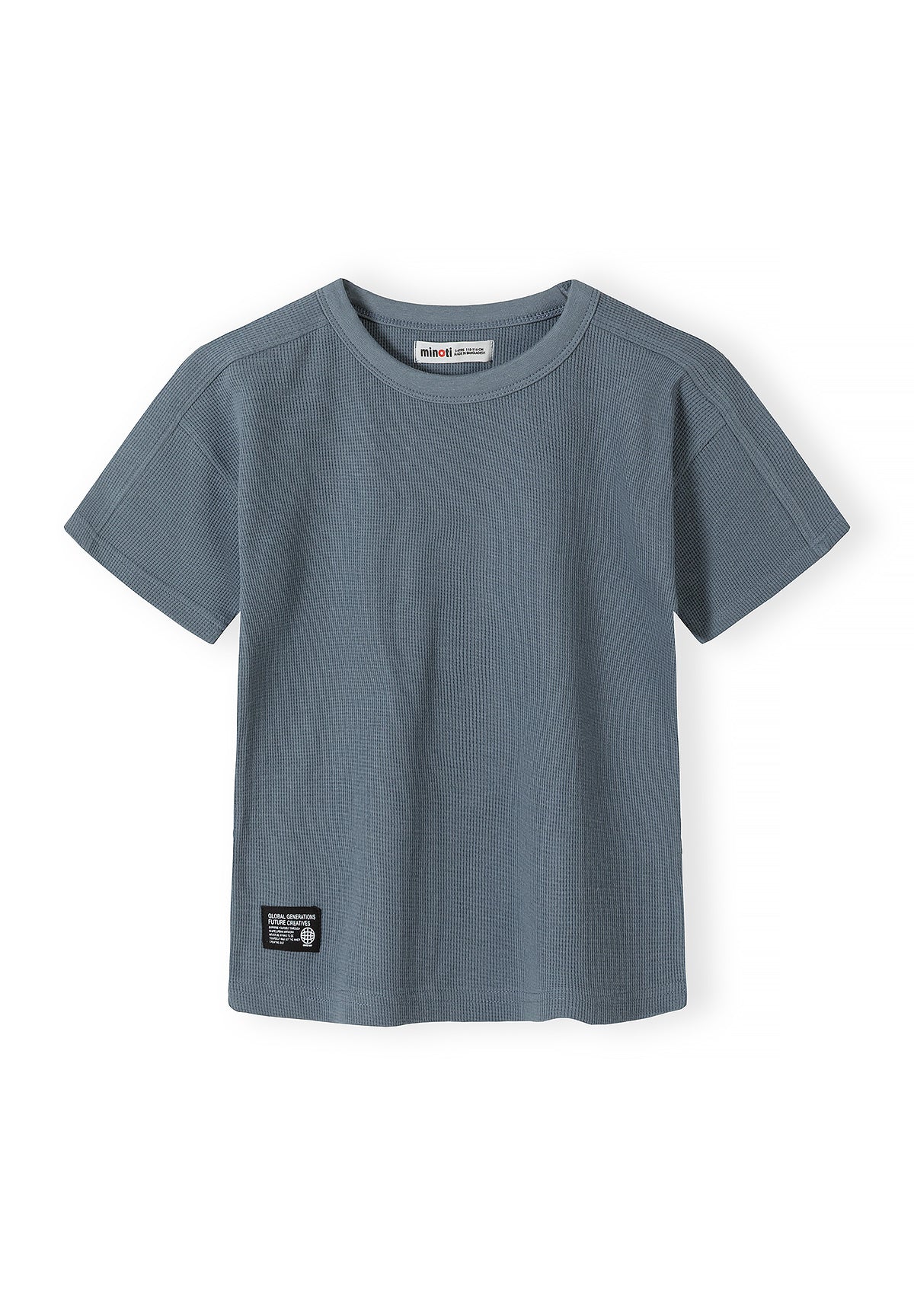Conjunto Camiseta y Pantalón Corto Jersey Waffle, Gris Azul