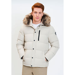 Men's puffer jacket in cream