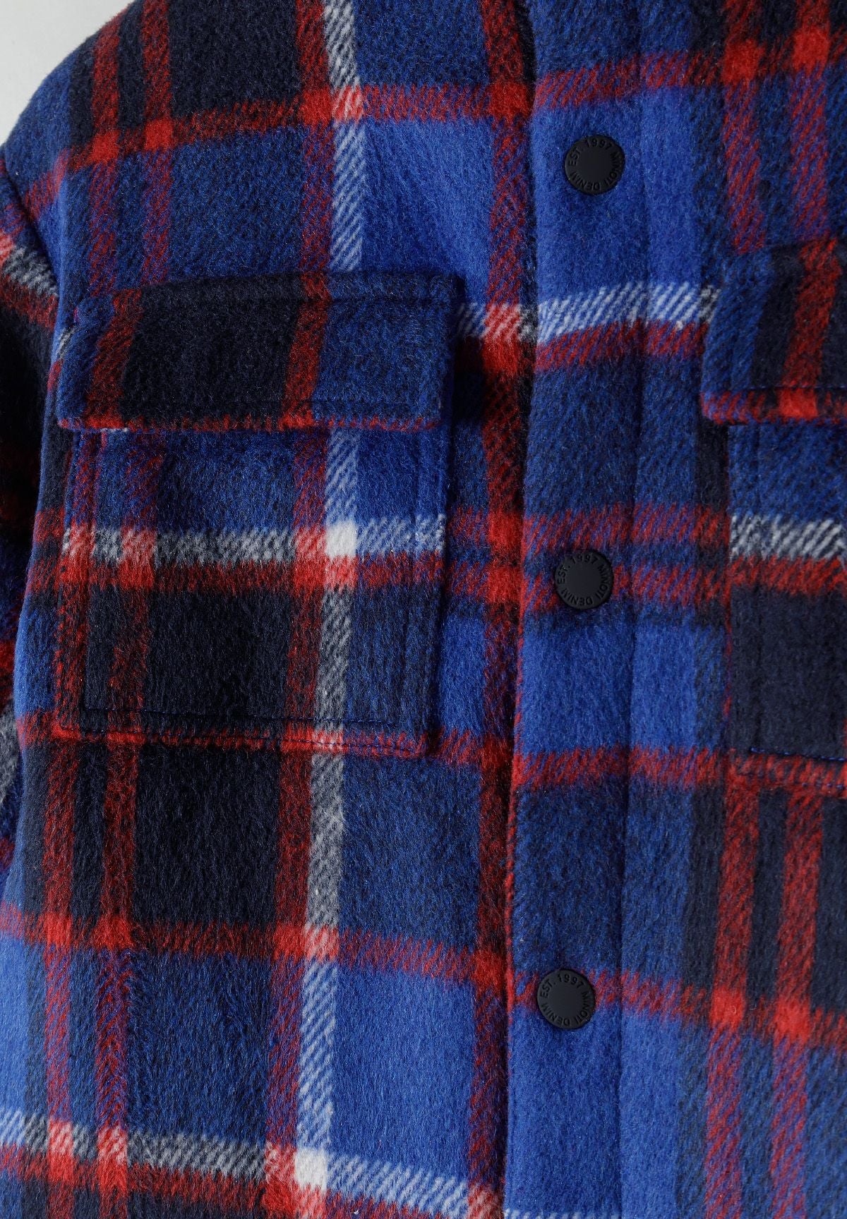 Padded Check Shirt Jacket, Blue Red Navy - 4