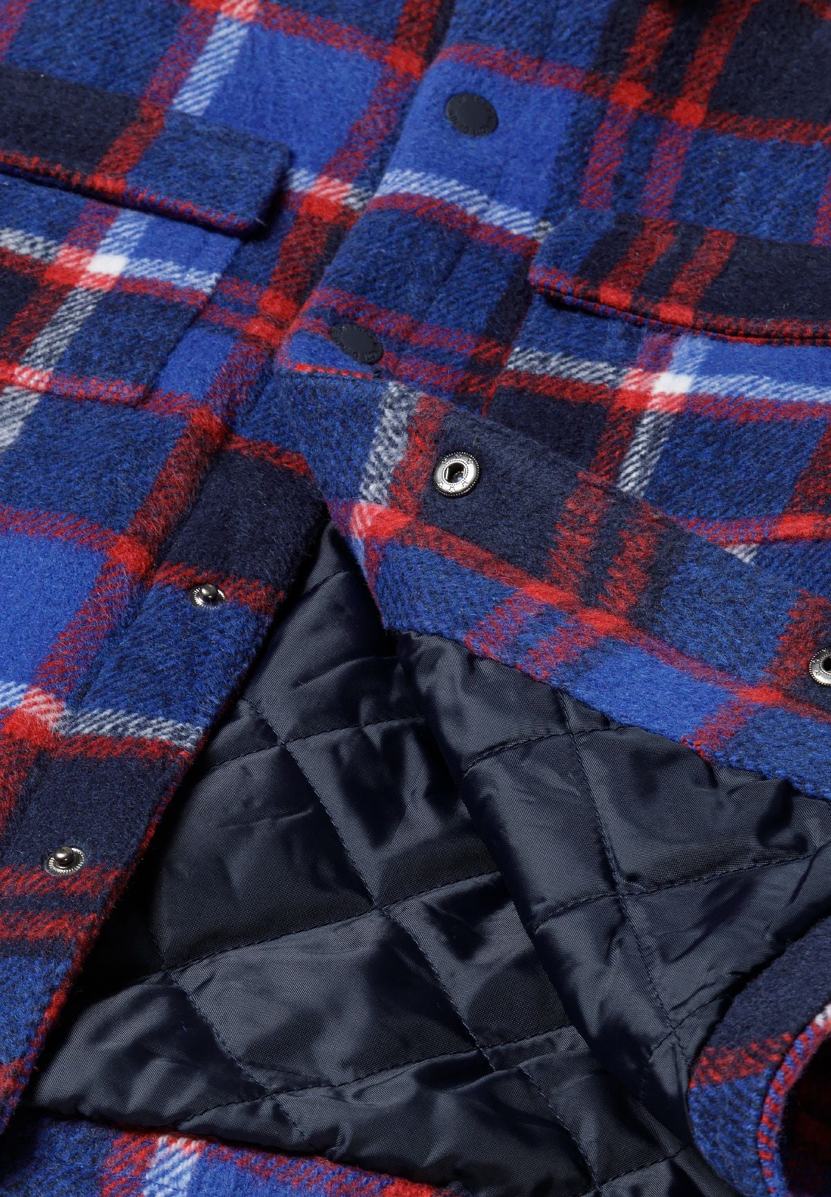 Padded Check Shirt Jacket, Blue Red Navy - 5