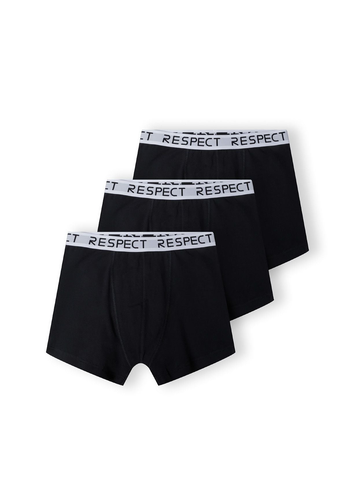 Boxer Shorts 3-Pack, Respect Waistband, Black - 1