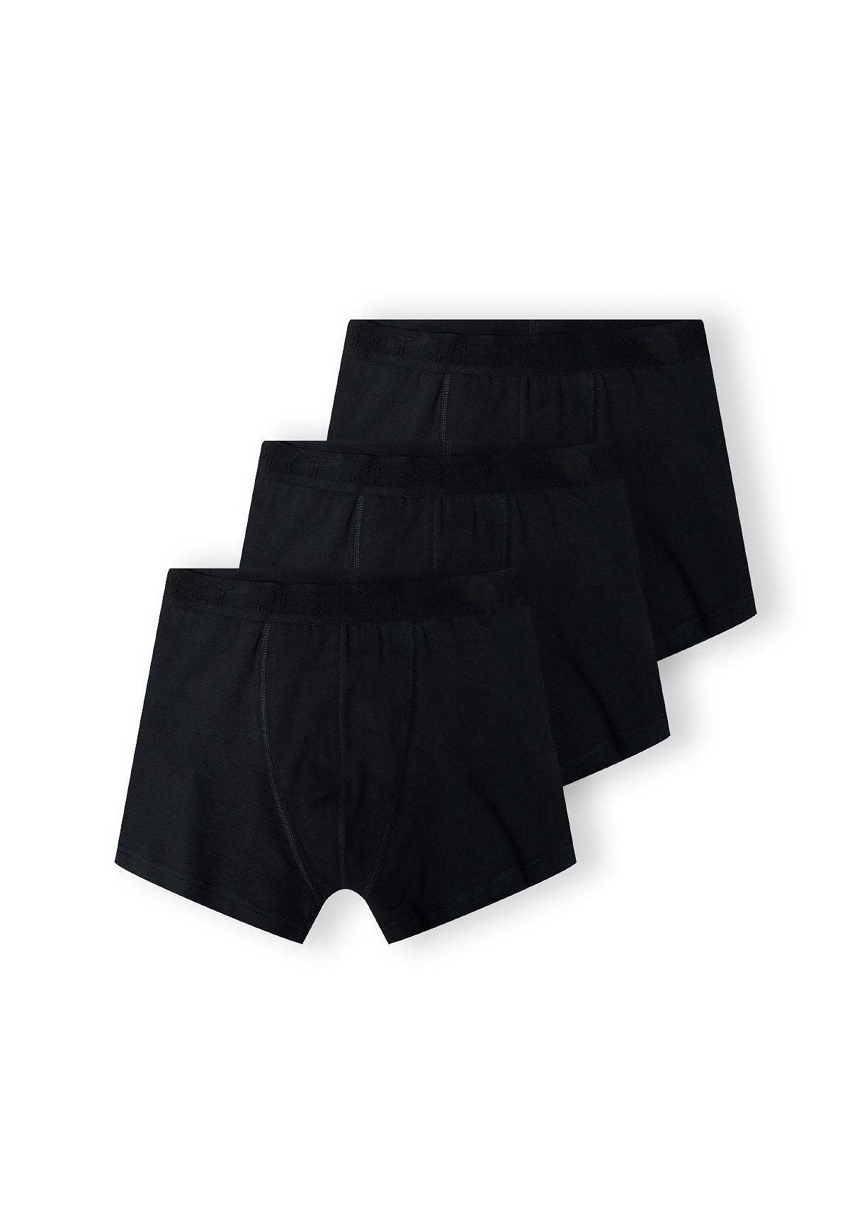 Mens Boxer Shorts 3-Pack, Soft Stretch, Black - 1