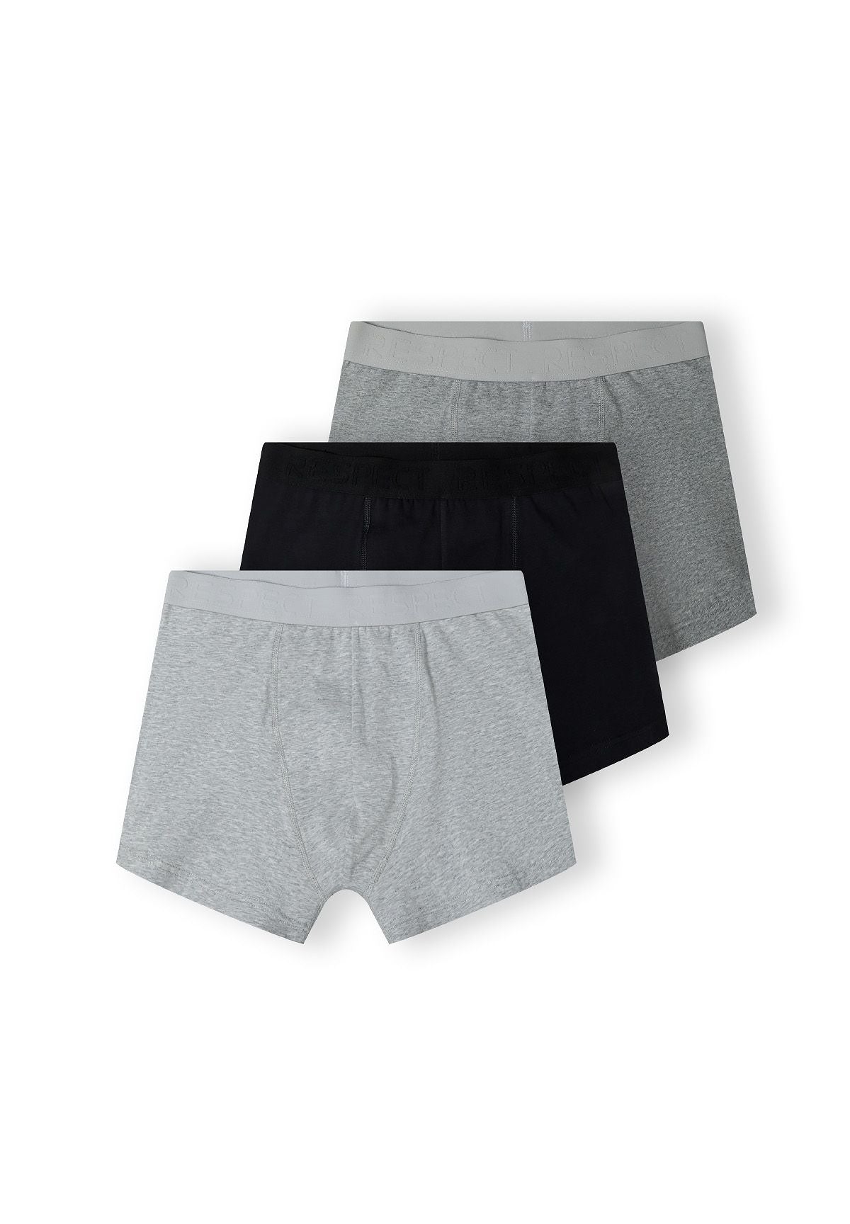 Mens Boxers 3-Pack, Grey Black Melange, Classic - 1