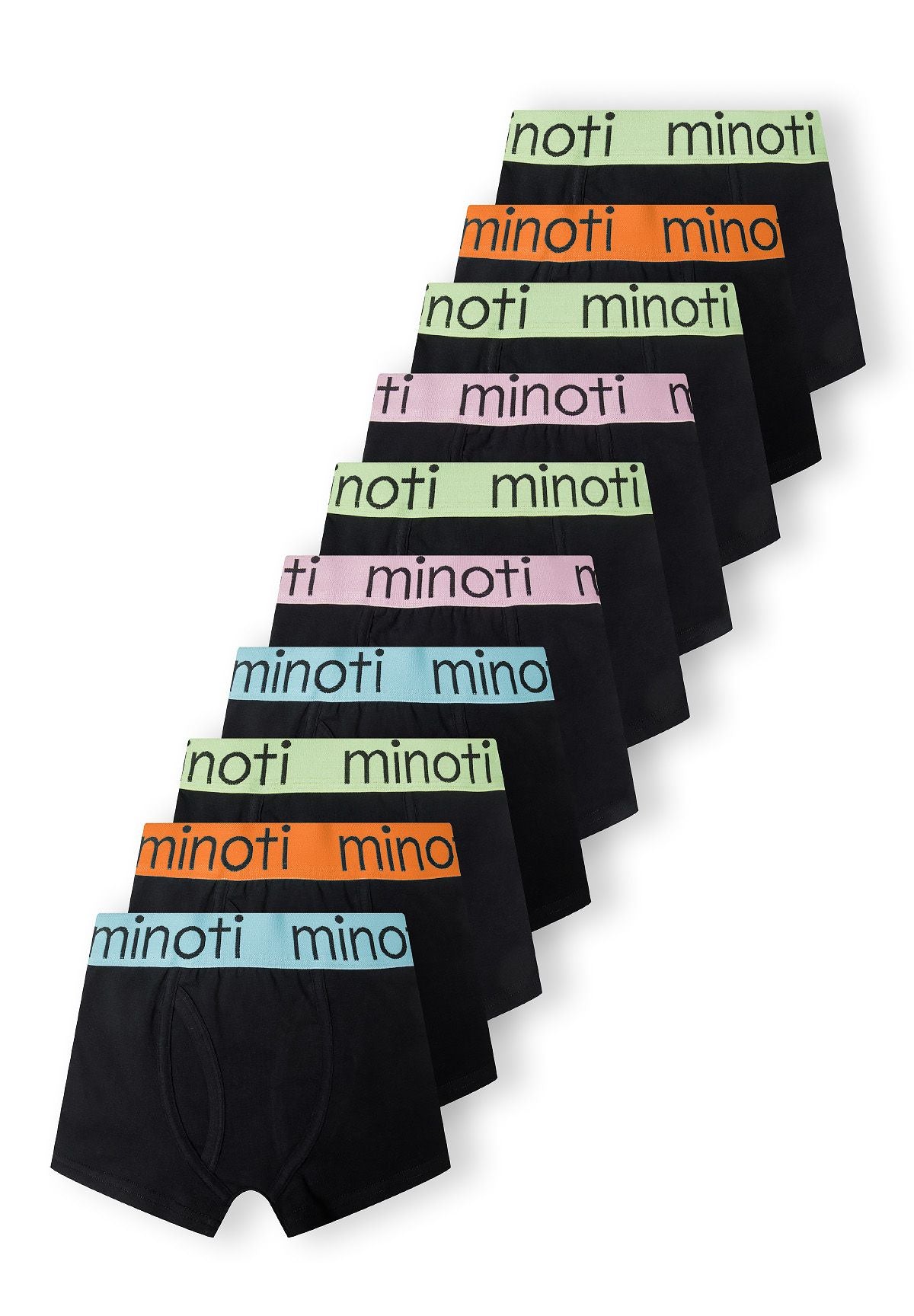 Boxer Trunks 10-Pack, Black, Branded Waistbands - 1