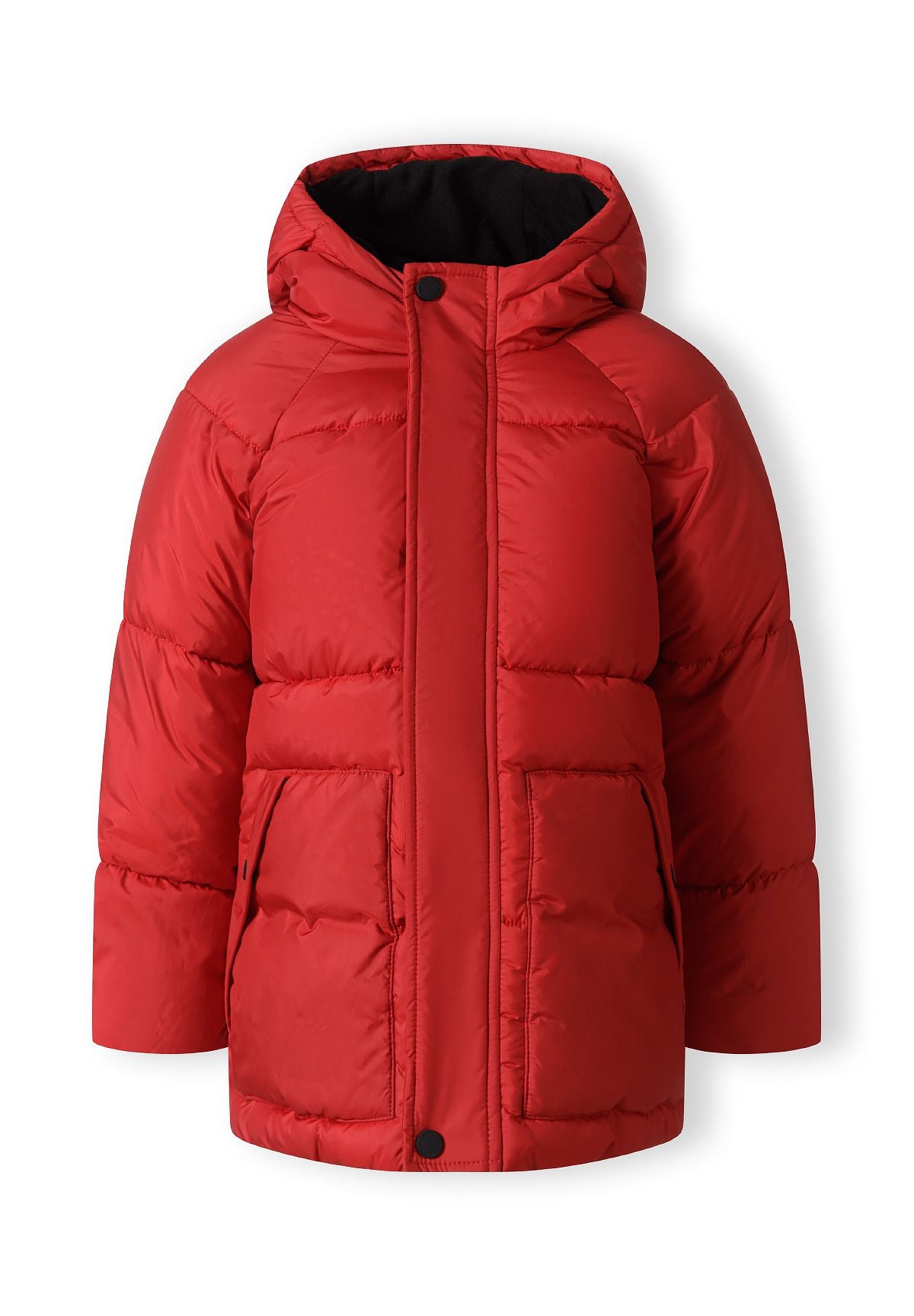 Doudoune matelassée, rouge, à capuche