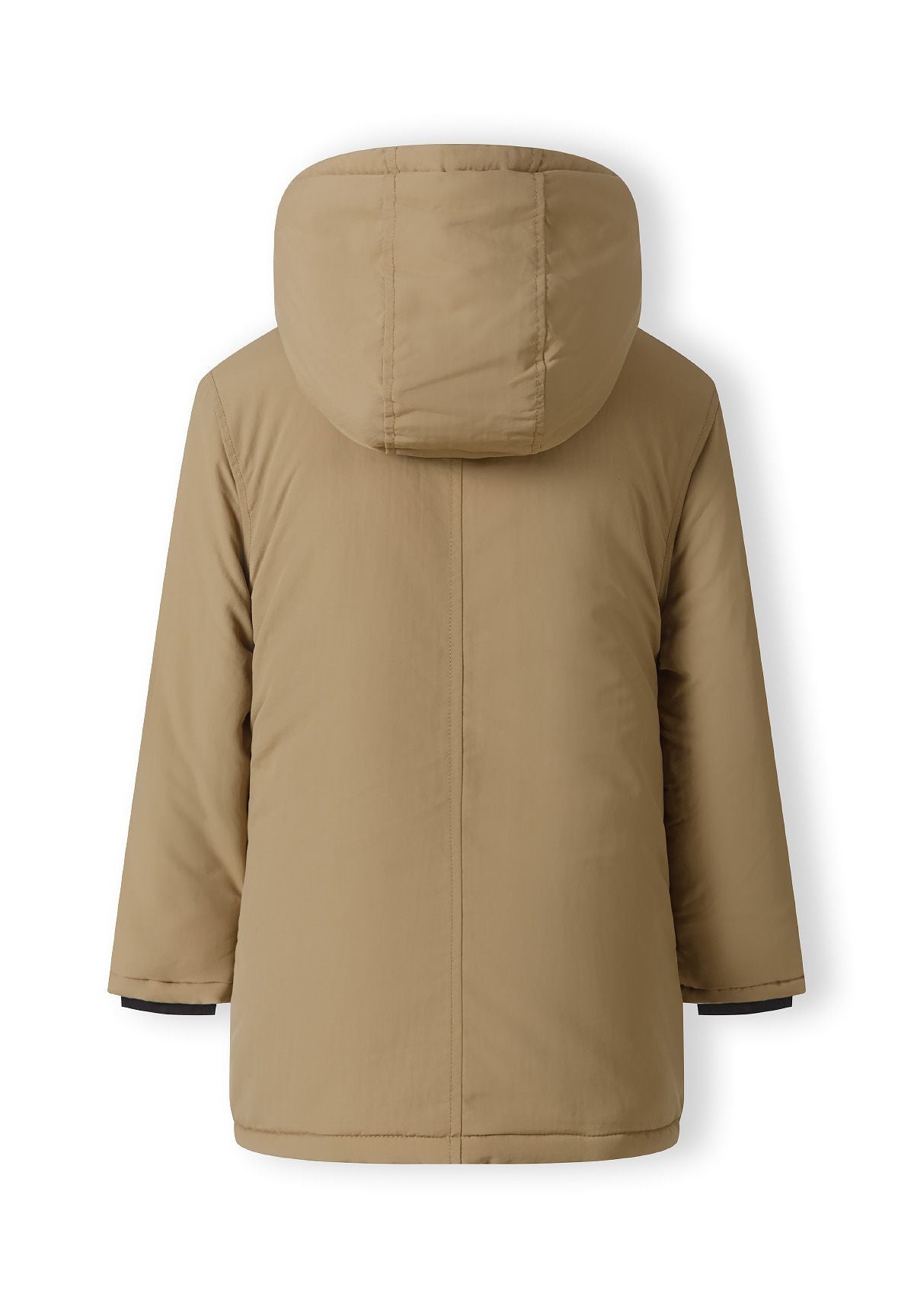 Hooded Parka Jacket, Sherpa Lined, Beige - 3