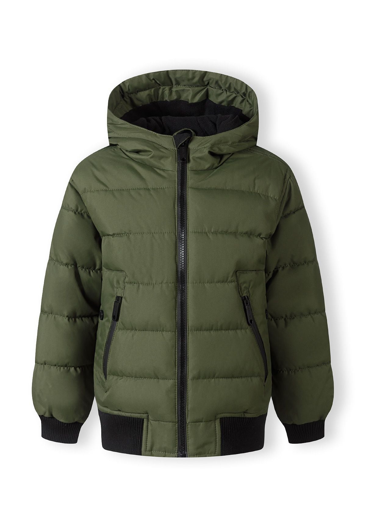 Gesteppte Kapuzenjacke, Khaki