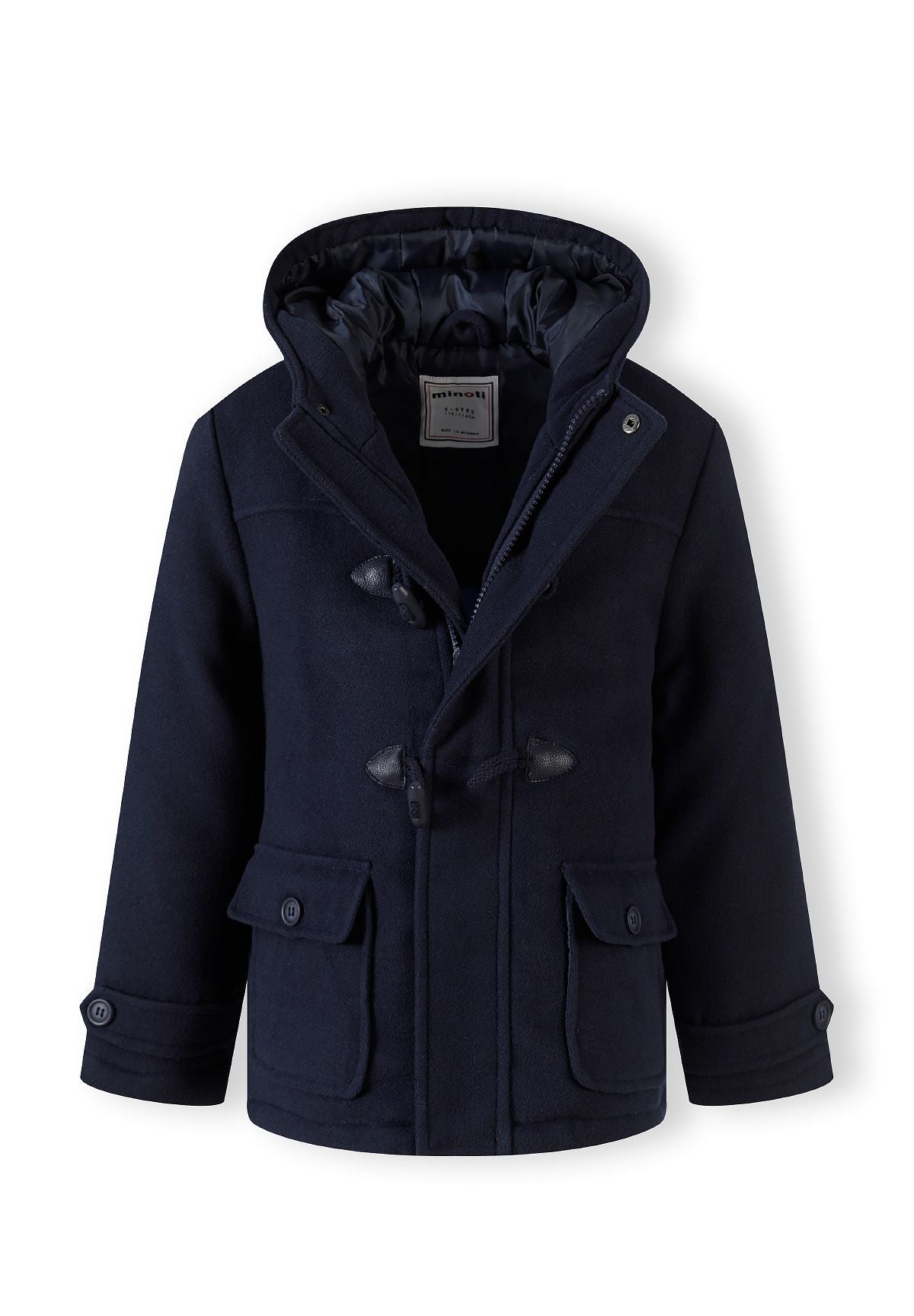 Padded Duffle Coat Navy Toggle Front Hooded - 4