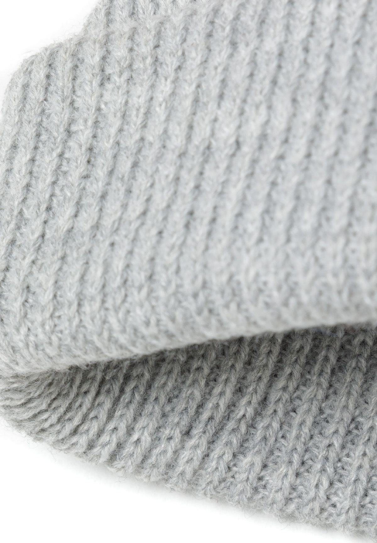 Orange and grey ribbed beanies, grey turn-up detail.