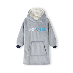 Boys' hooded blanket sweatshirt in grey
