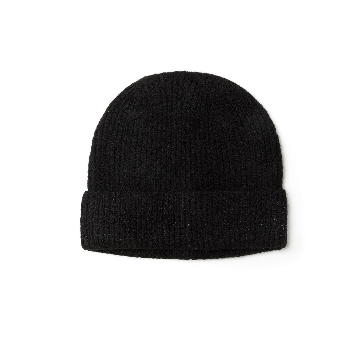 Kids' ribbed beanie in black — complete product view for square Shop card
