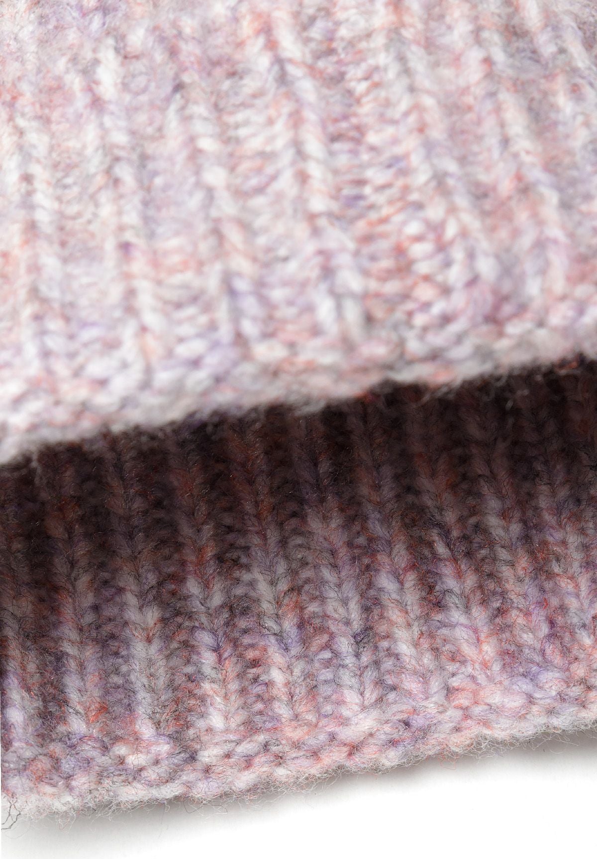 Ribbed Knit Beanie, Multicolour Pink - 3