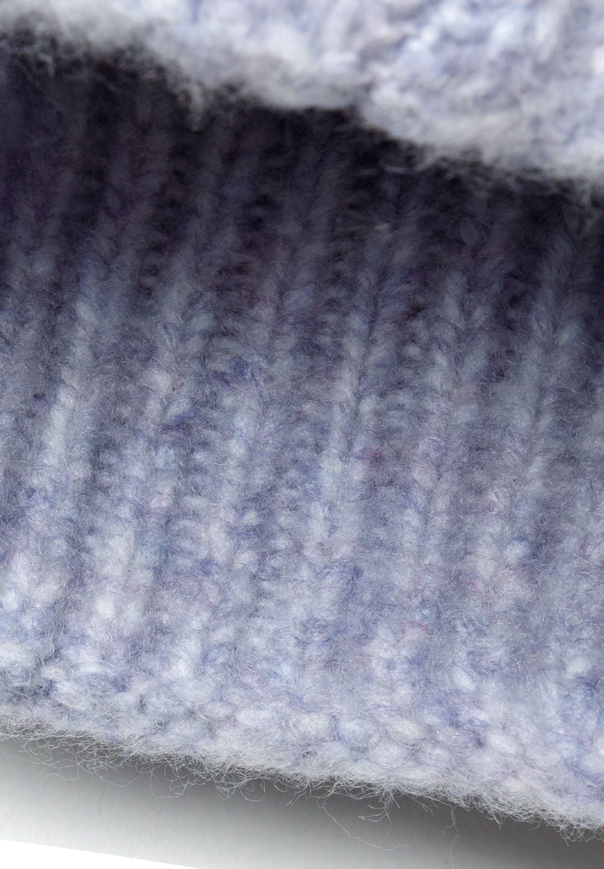 Ribbed Knit Beanie, Lilac, Badge Detail - 3