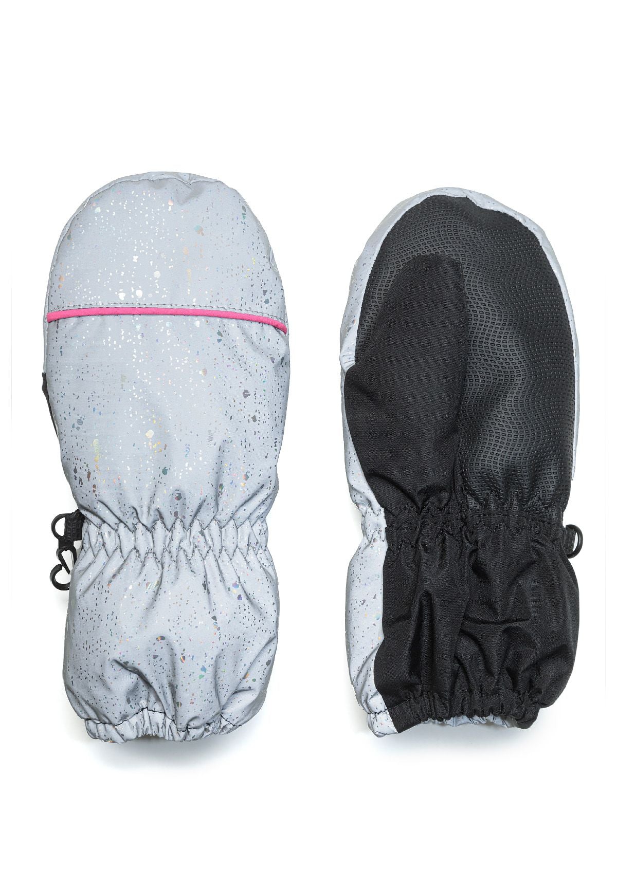 Ski Mittens Silver Waterproof Glitter - 8
