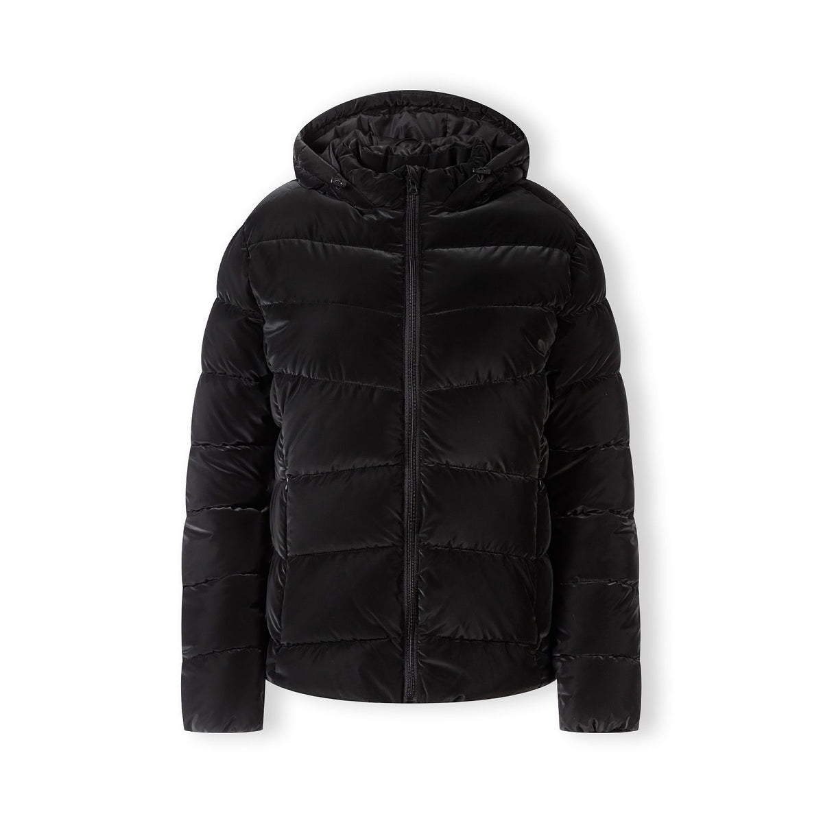 Women's puffer jacket in black — complete product view for square Shop card