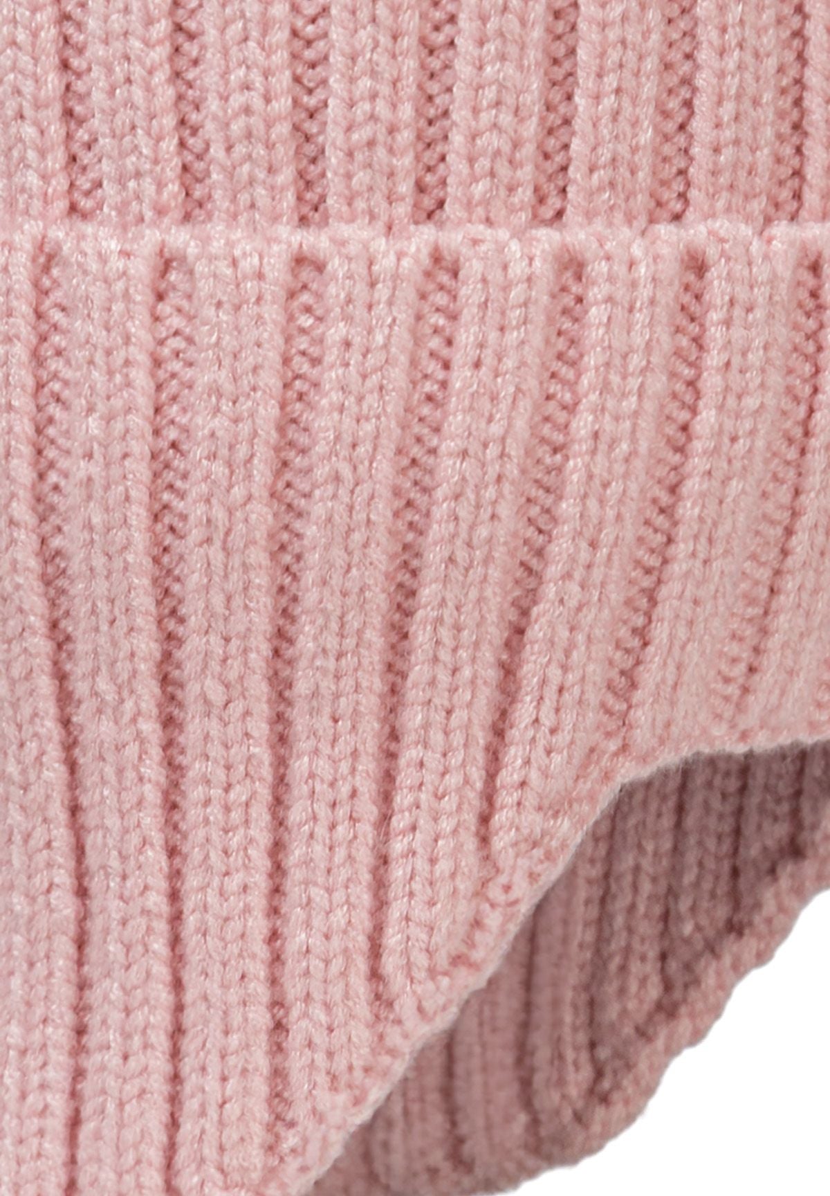 Ribbed Beanie, Ear Flaps, Pom Pom, Pink - 3