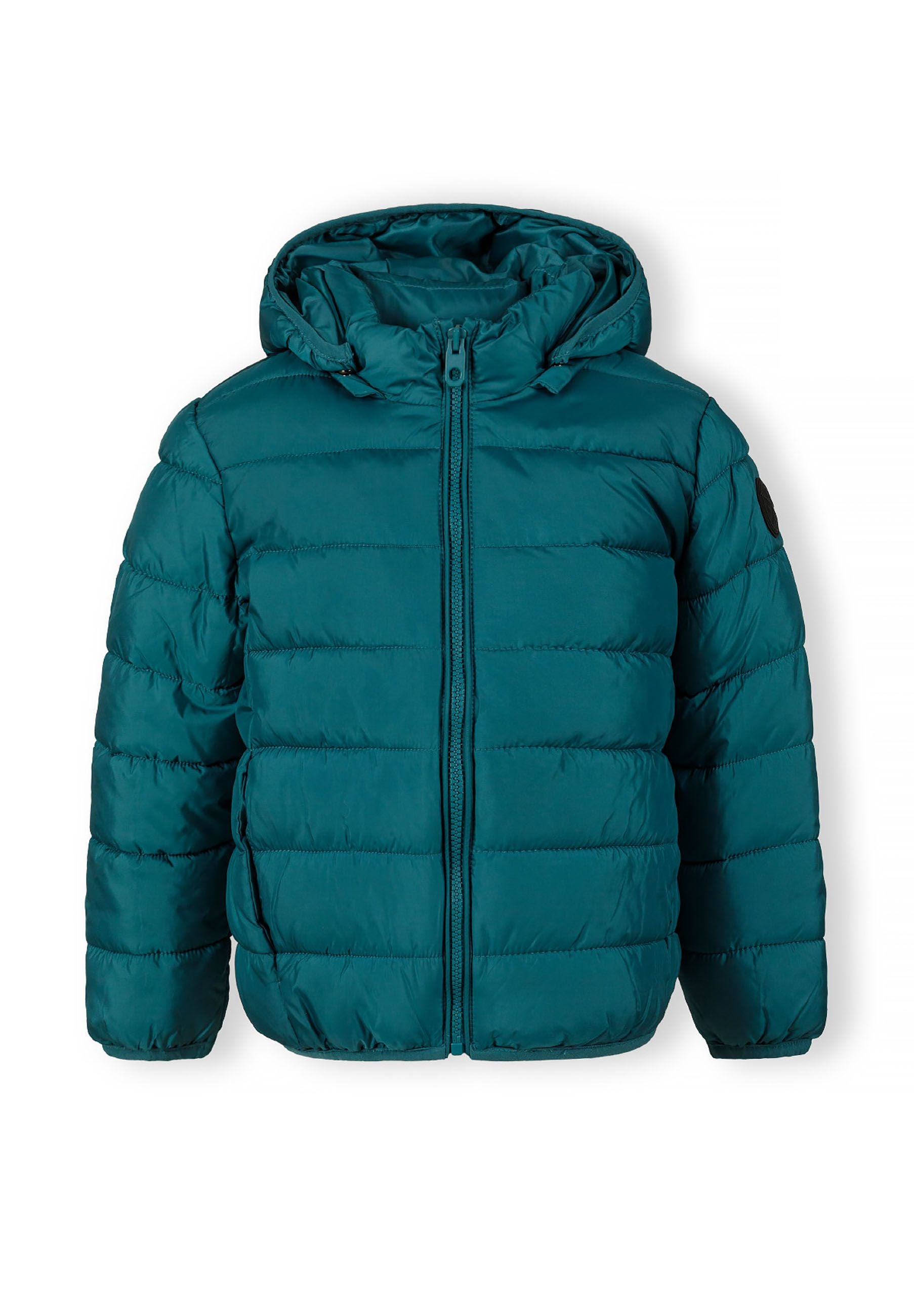 Gesteppte Steppjacke mit abnehmbarer Kapuze, Petrol