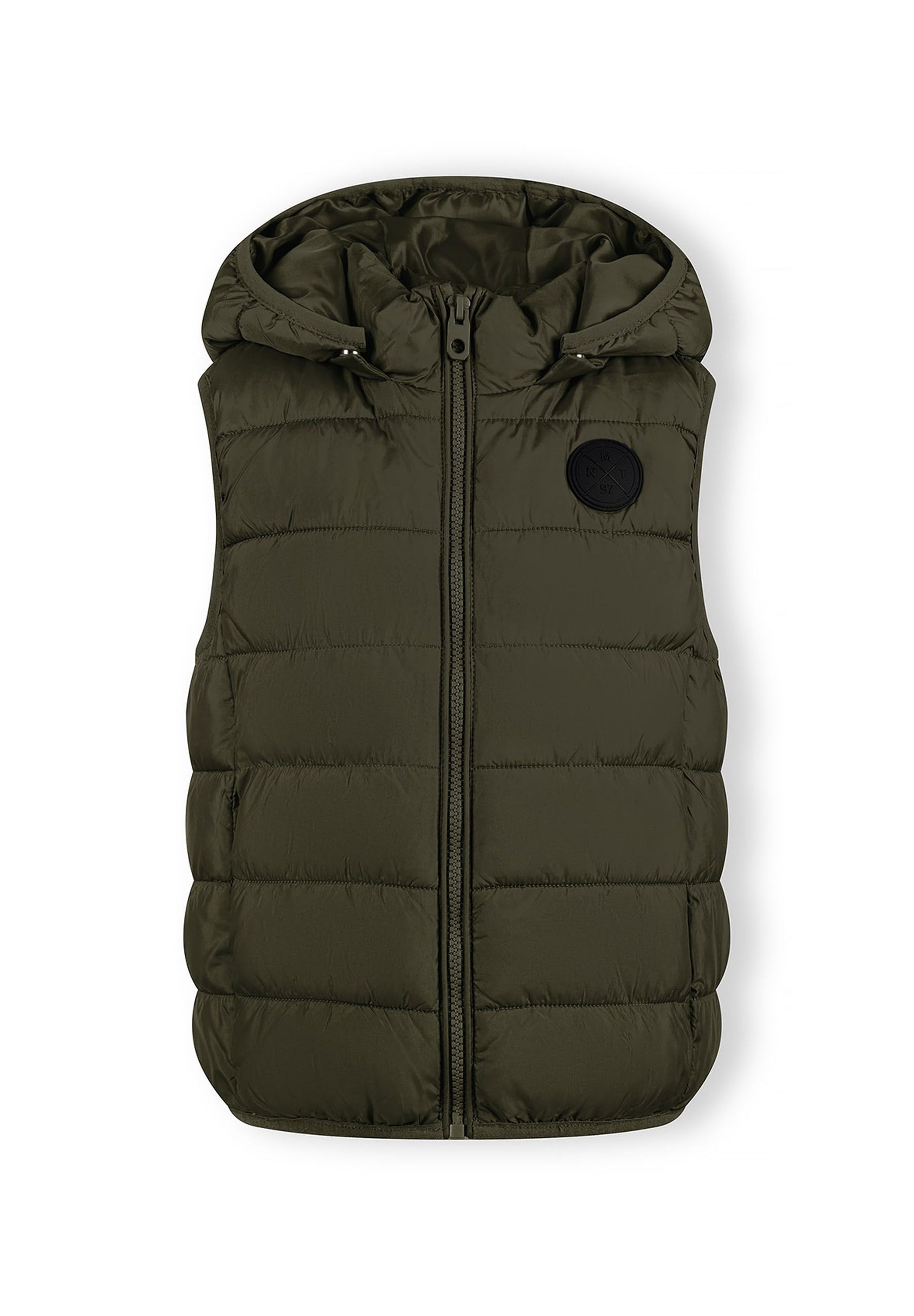 Padded Gilet, Detachable Hood, Khaki - 2