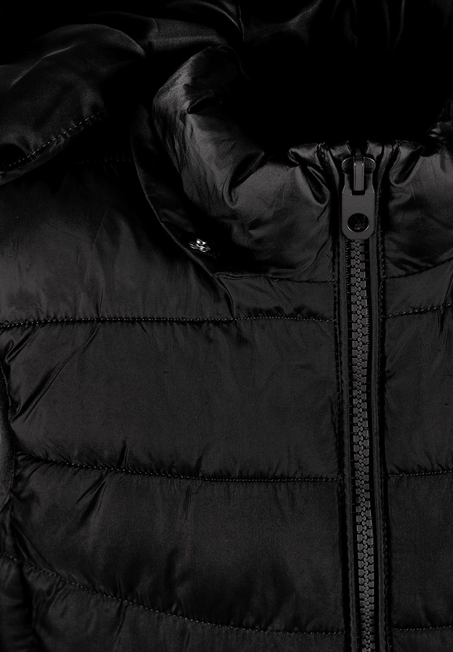 Padded Gilet, Black, Detachable Hood - 7