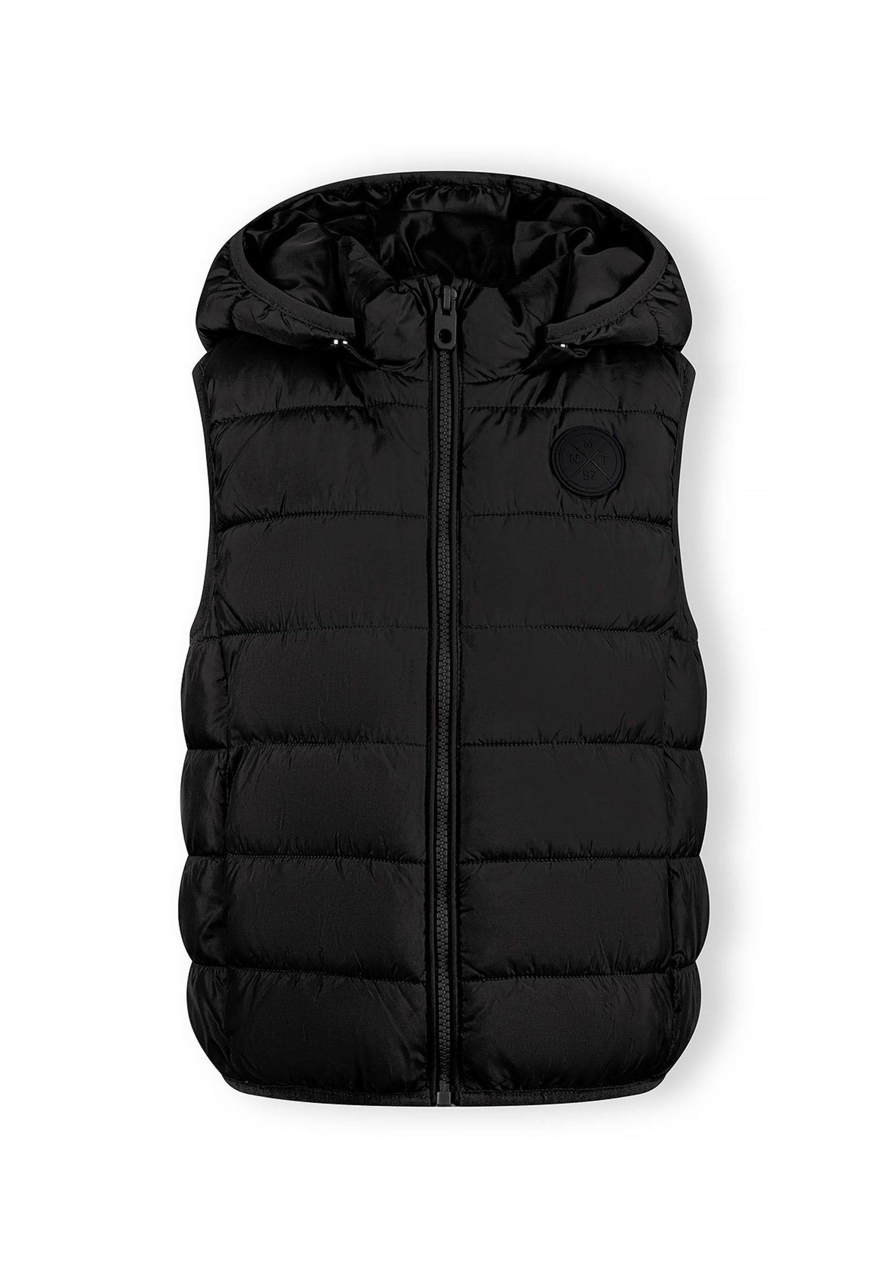 Padded Gilet, Black, Detachable Hood - 2