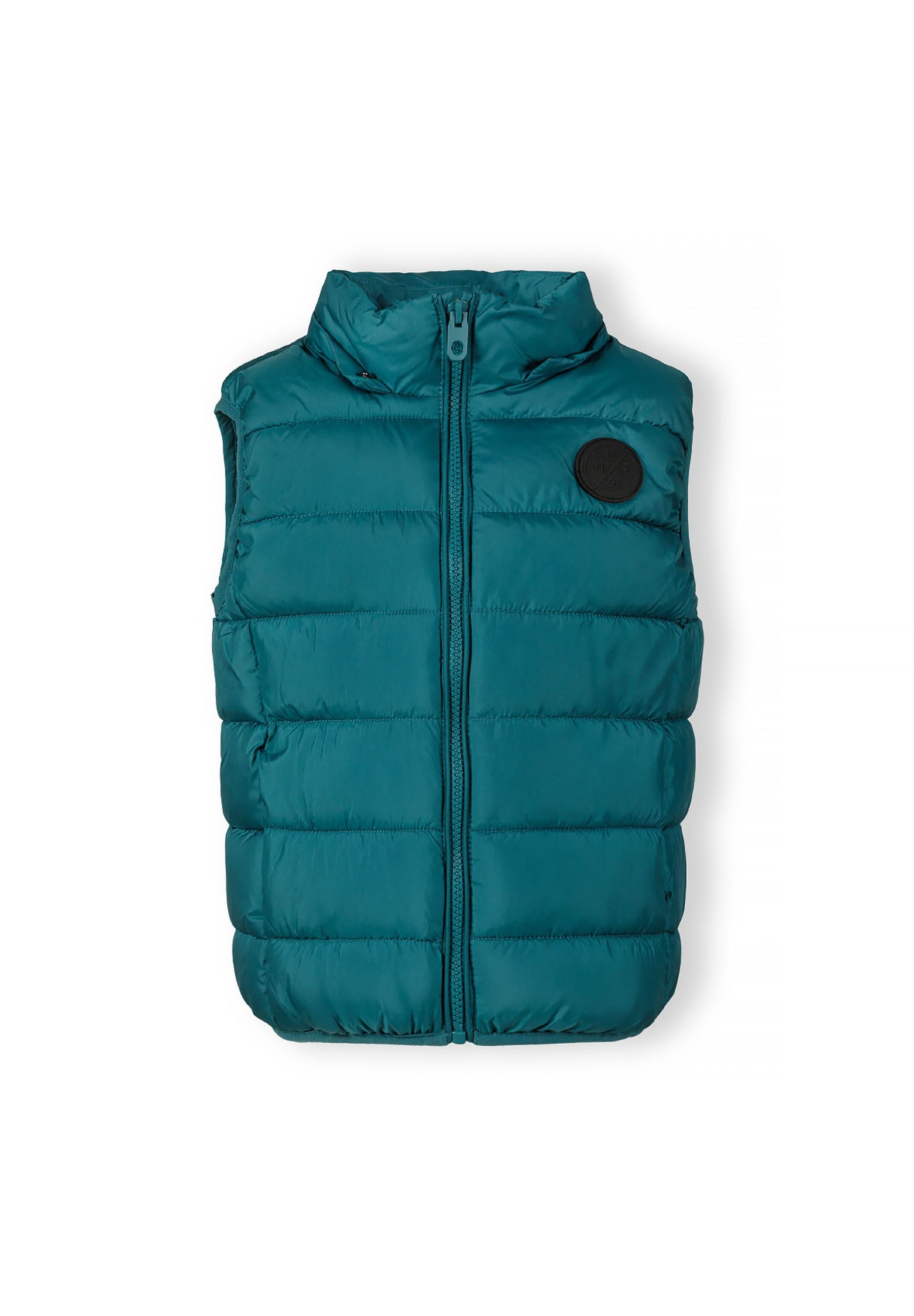 Quilted Padded Gilet, Teal, Detachable Hood - 5