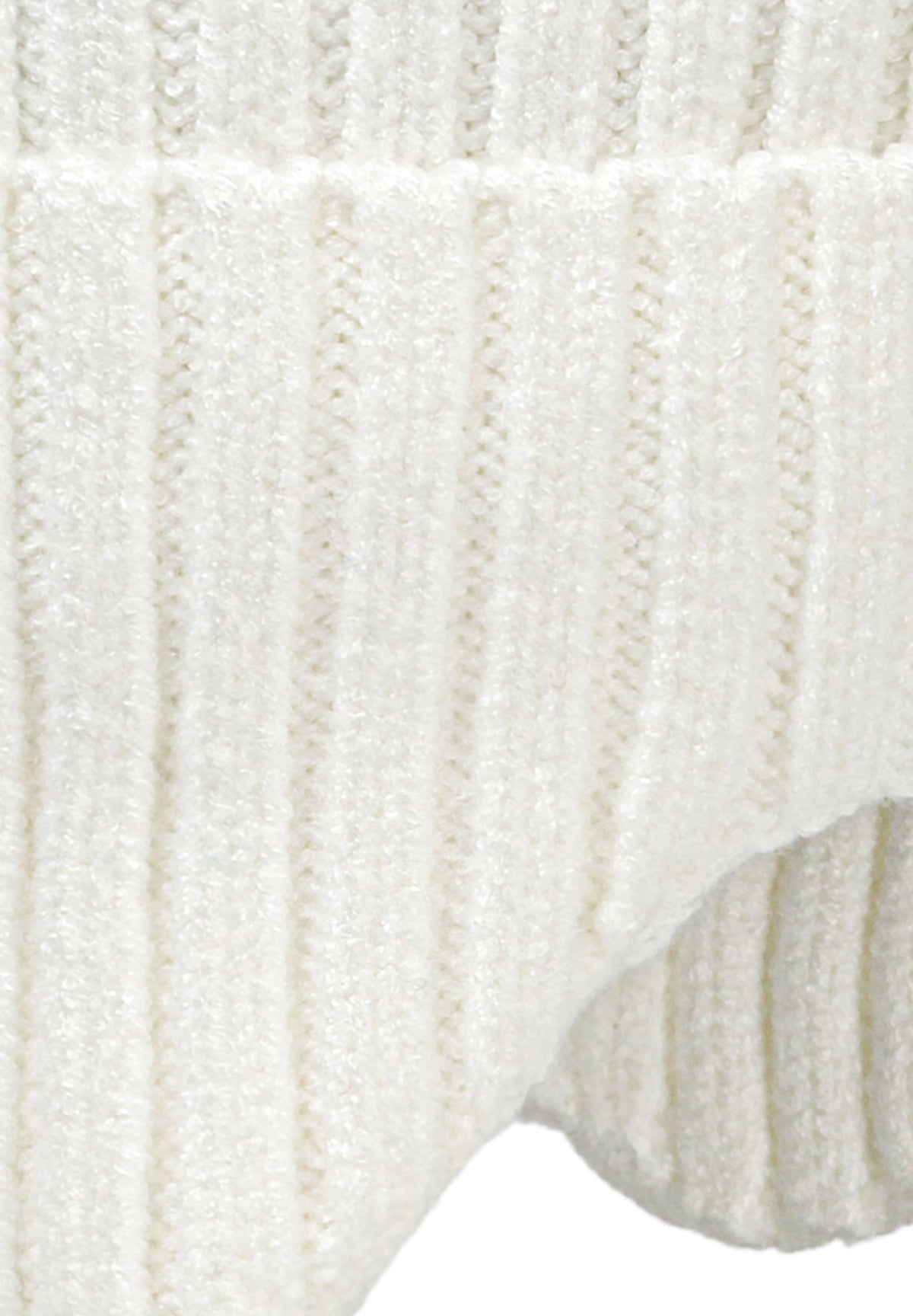 Cream and pink bobble hat with ear flaps, cream ear flap detail.