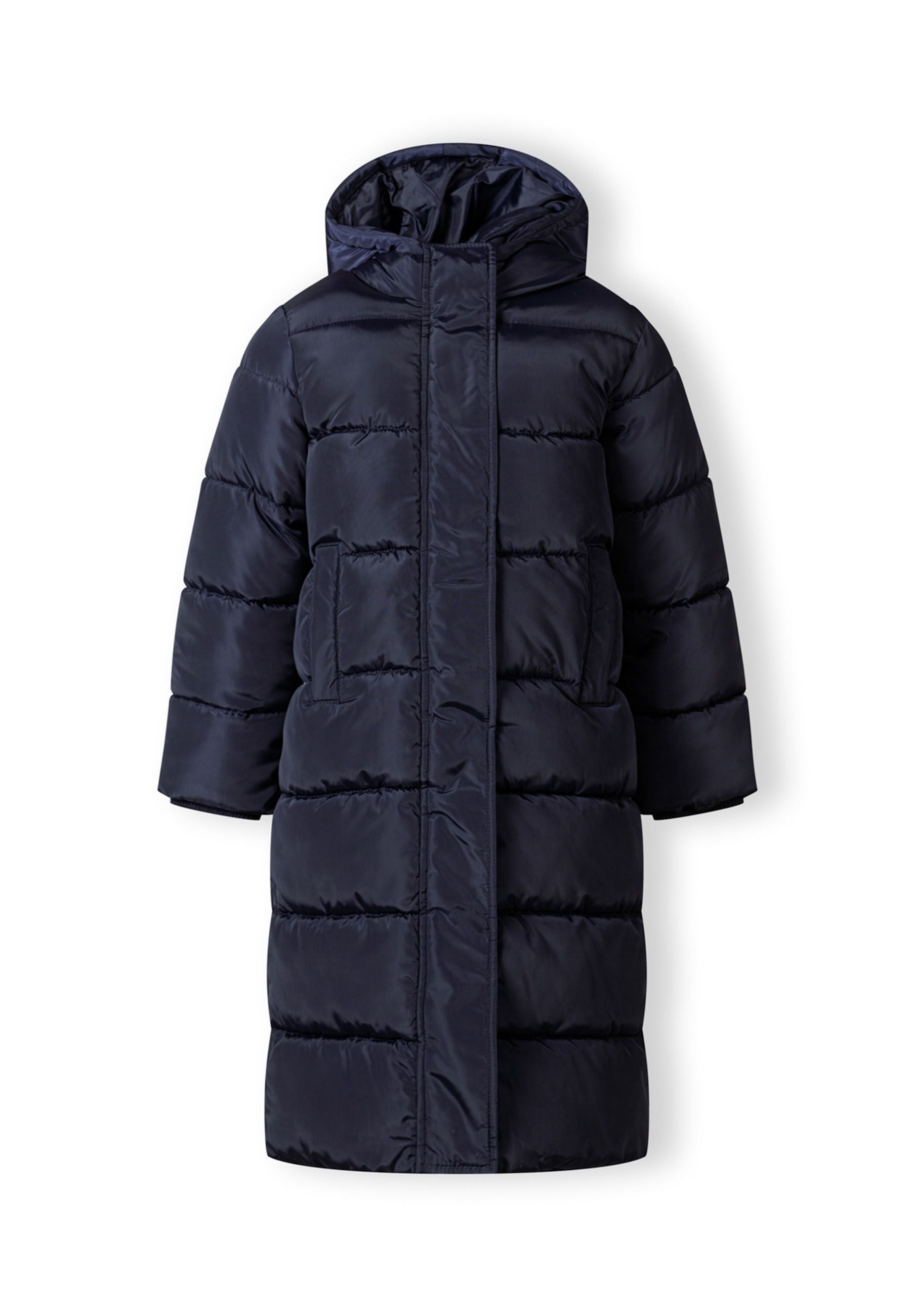Parka Longue Matelassée, Marine, à Capuche
