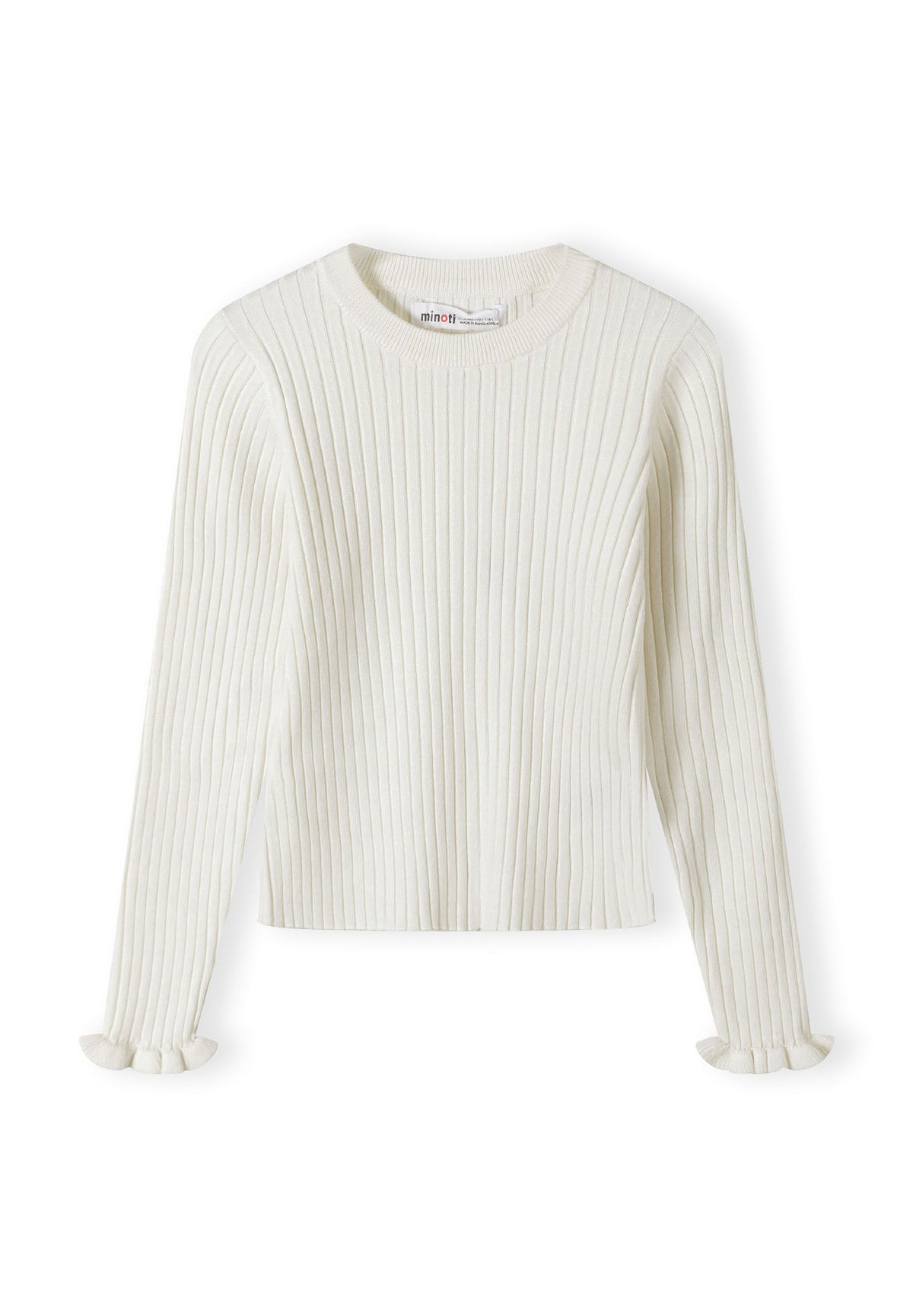 Cream ribbed jumper, front.