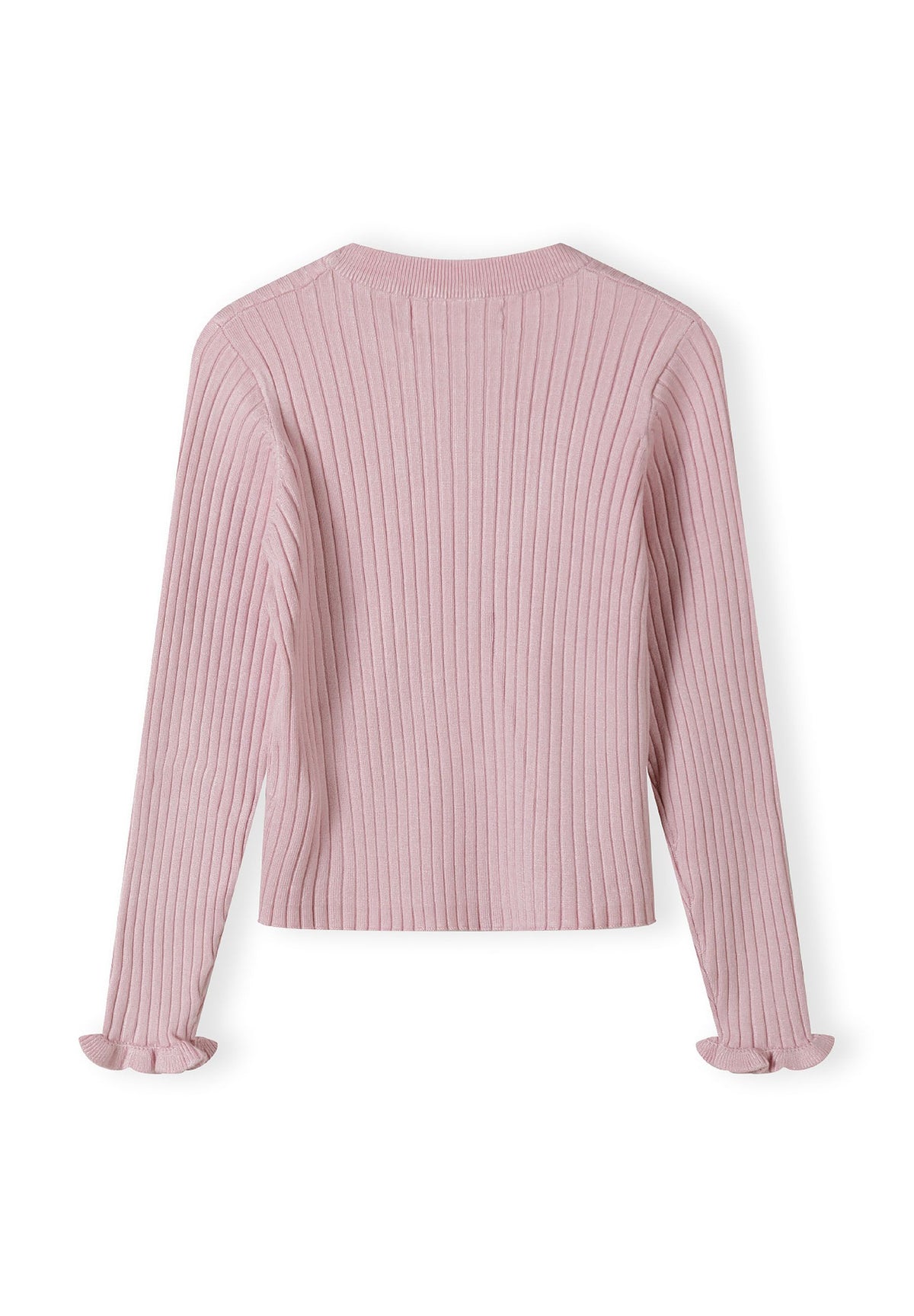Pink ribbed jumper, back.