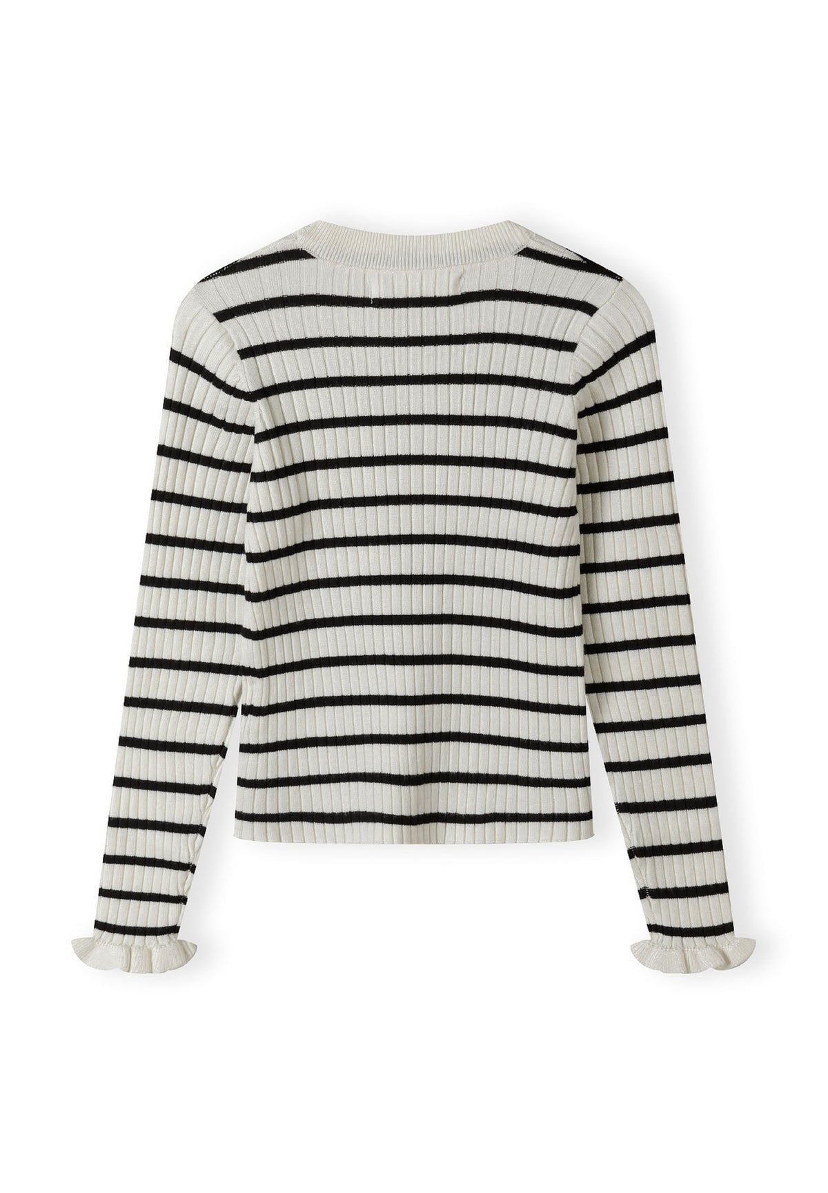 Cream and black striped ribbed jumper, back.