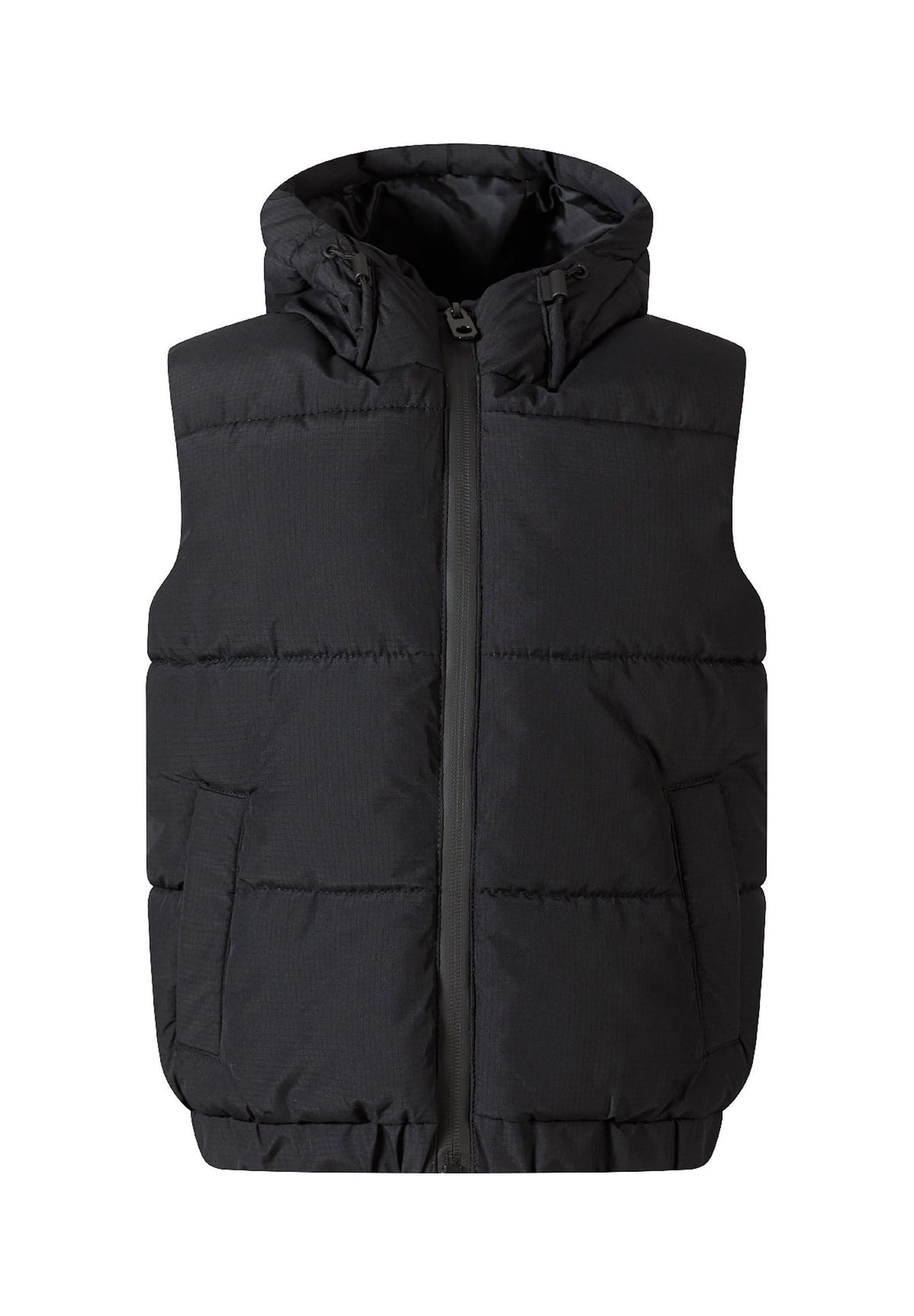 Black padded gilet, front.
