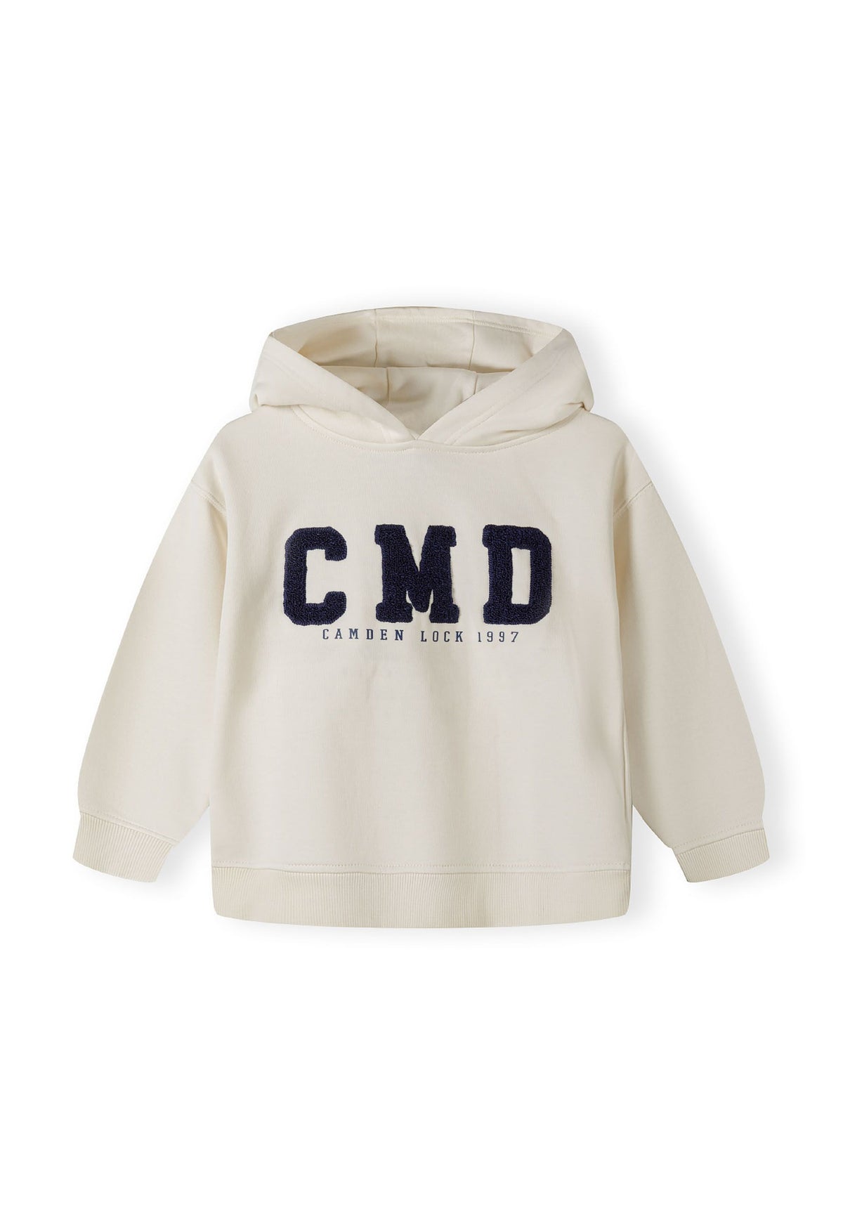 Cream hoodie and joggers set, hoodie front.