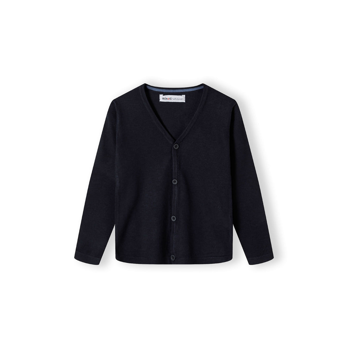 Boys' v-neck cardigan in navy — complete product view for square Shop card