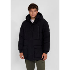 Men's padded parka in black