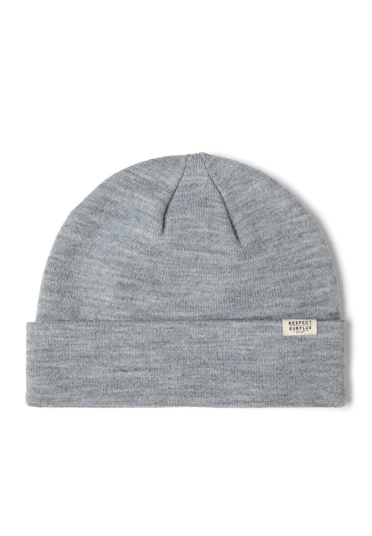 Black, pink and grey beanies, grey hat front.
