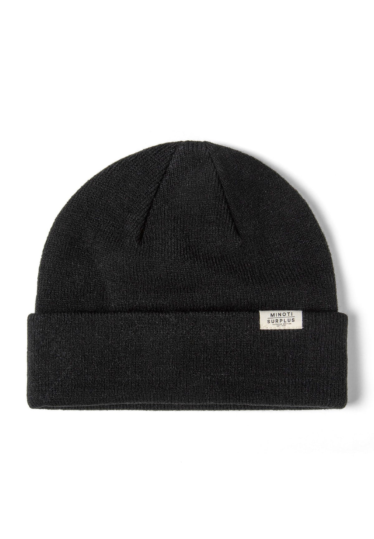 Black, cream and dark grey beanies, black hat front.