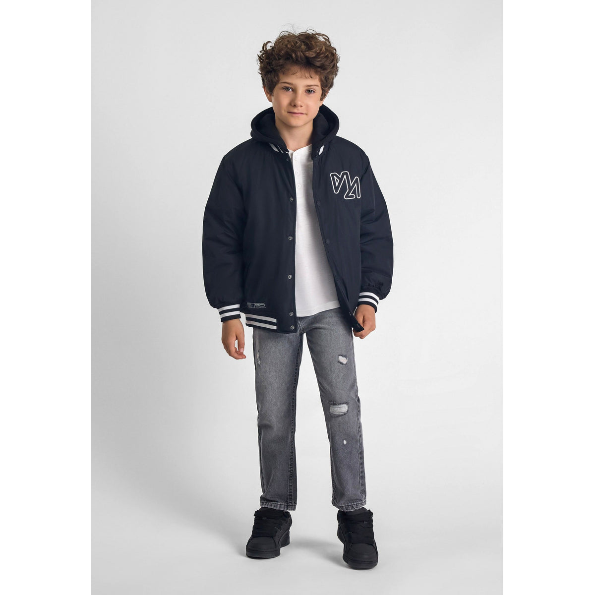 Boys' distressed jeans in grey — complete product view for square Shop card
