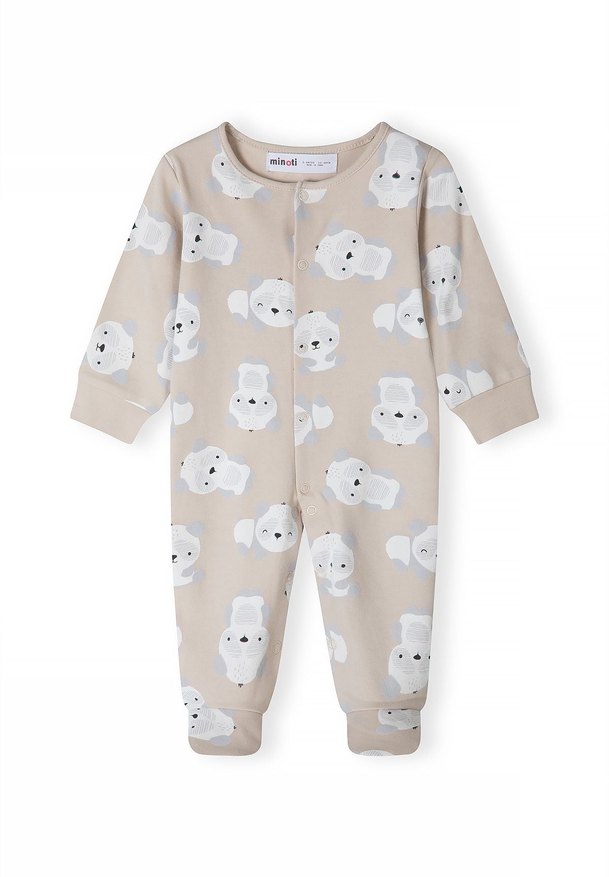 Baby sleepsuits, 5-pack with animal prints and a stripe – Minoti 31BABYPACK4, 5