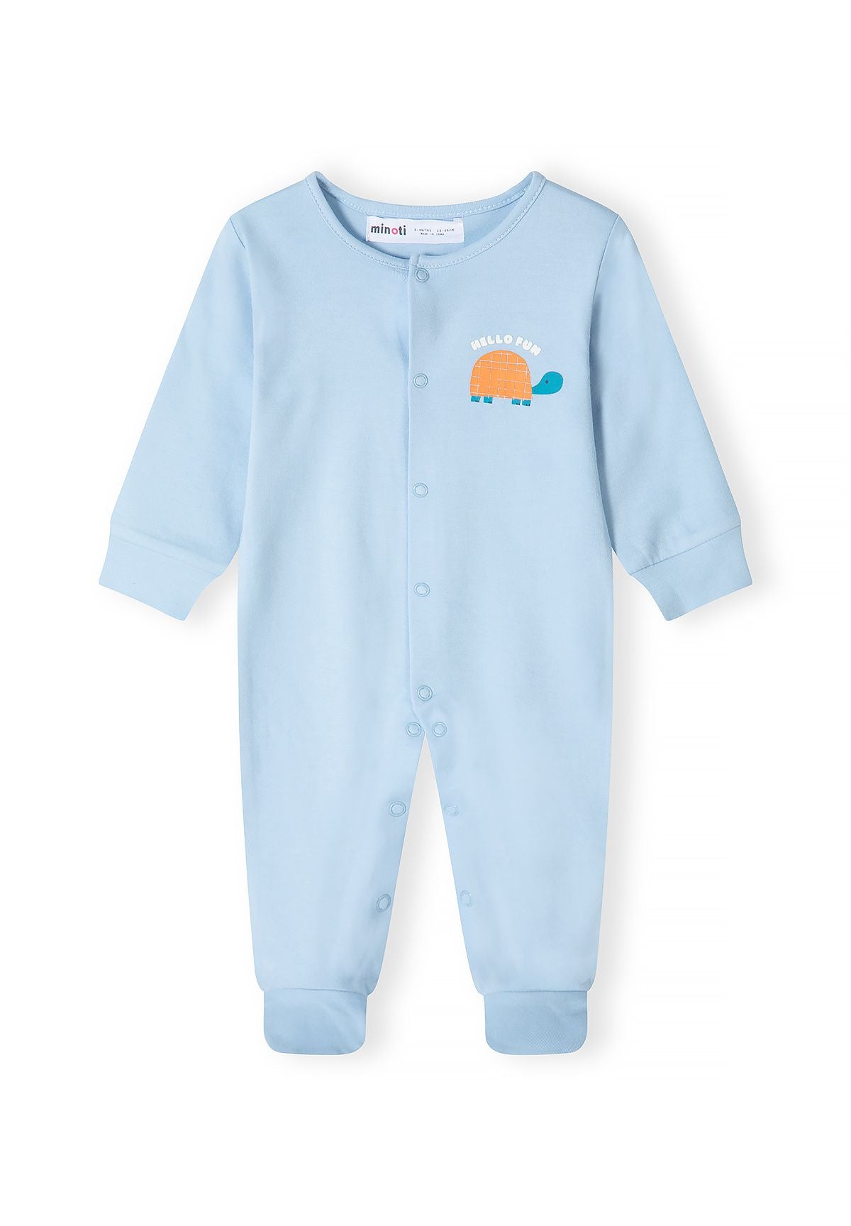 Babyblauwe slaapzakjes met dierenprint (set van 5), lichtblauw slaapzakje, voorkant.