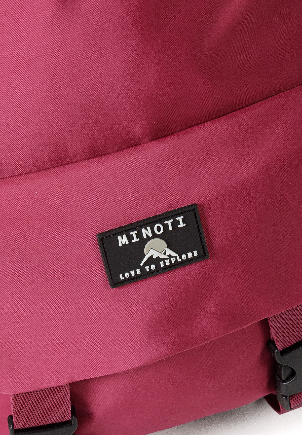 Kids' burgundy backpack with a buckled flap and side pockets – Minoti 32BAG152, 6