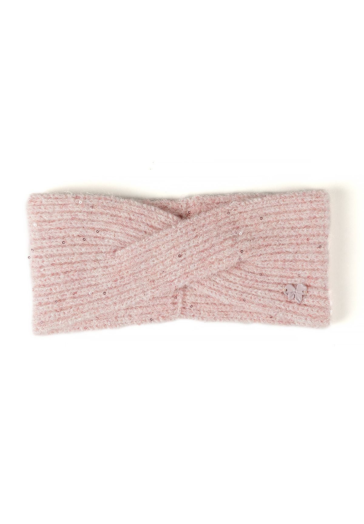 Bordeauxrode en roze gebreide haarbanden met glitter voor meisjes (set van 2), roze haarband.