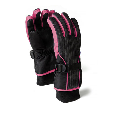 Girls' ski gloves with wrist straps — complete product view for square Shop card