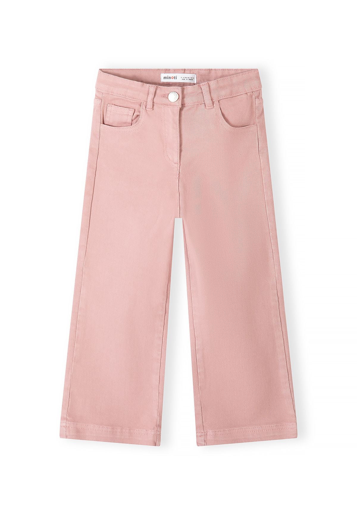 Girls' pink trousers, wide leg with a five-pocket cut – Minoti 32PANT154, 2
