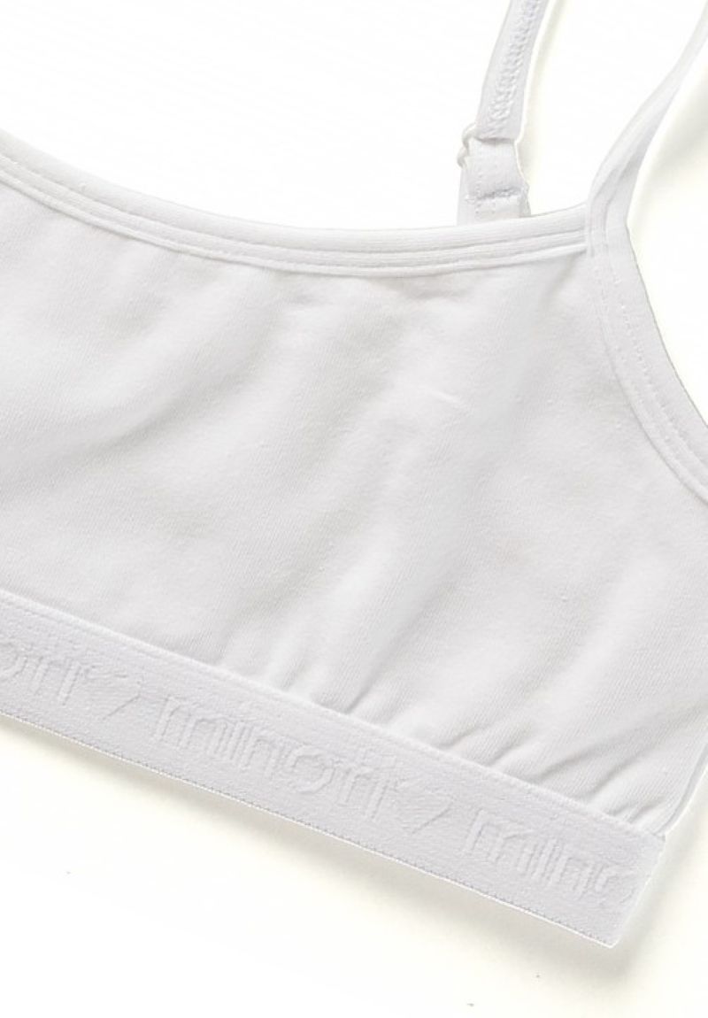 Witte crop tops voor meisjes (set van 7), detail van de band.