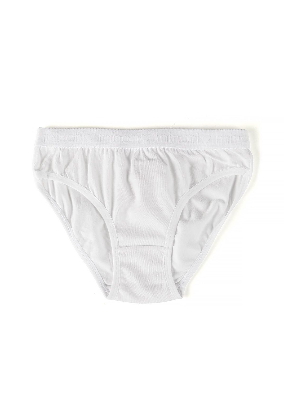 Culottes pour filles blanches, noires et grises (lot de 10), paire blanche, vue de face.
