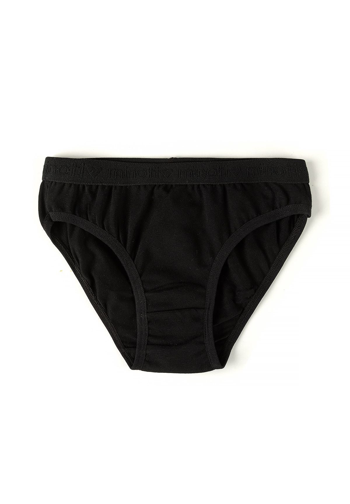 Culottes pour filles blanches, noires et grises (lot de 10), paire noire, vue de face.