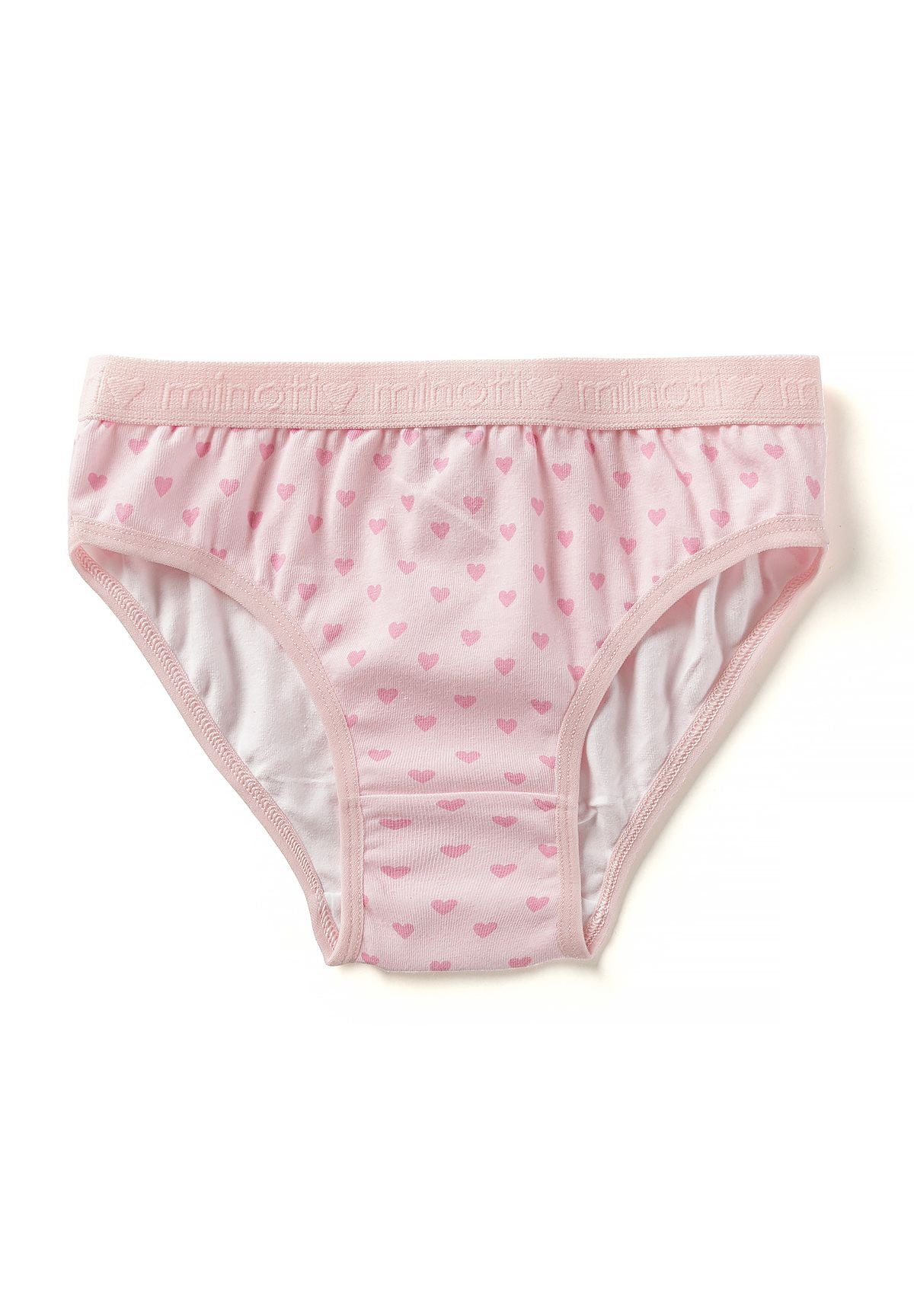Roze en wit bloemen- en gestreept meisjesonderbroekje (7-pack), roze bloemenmodel, voorkant.
