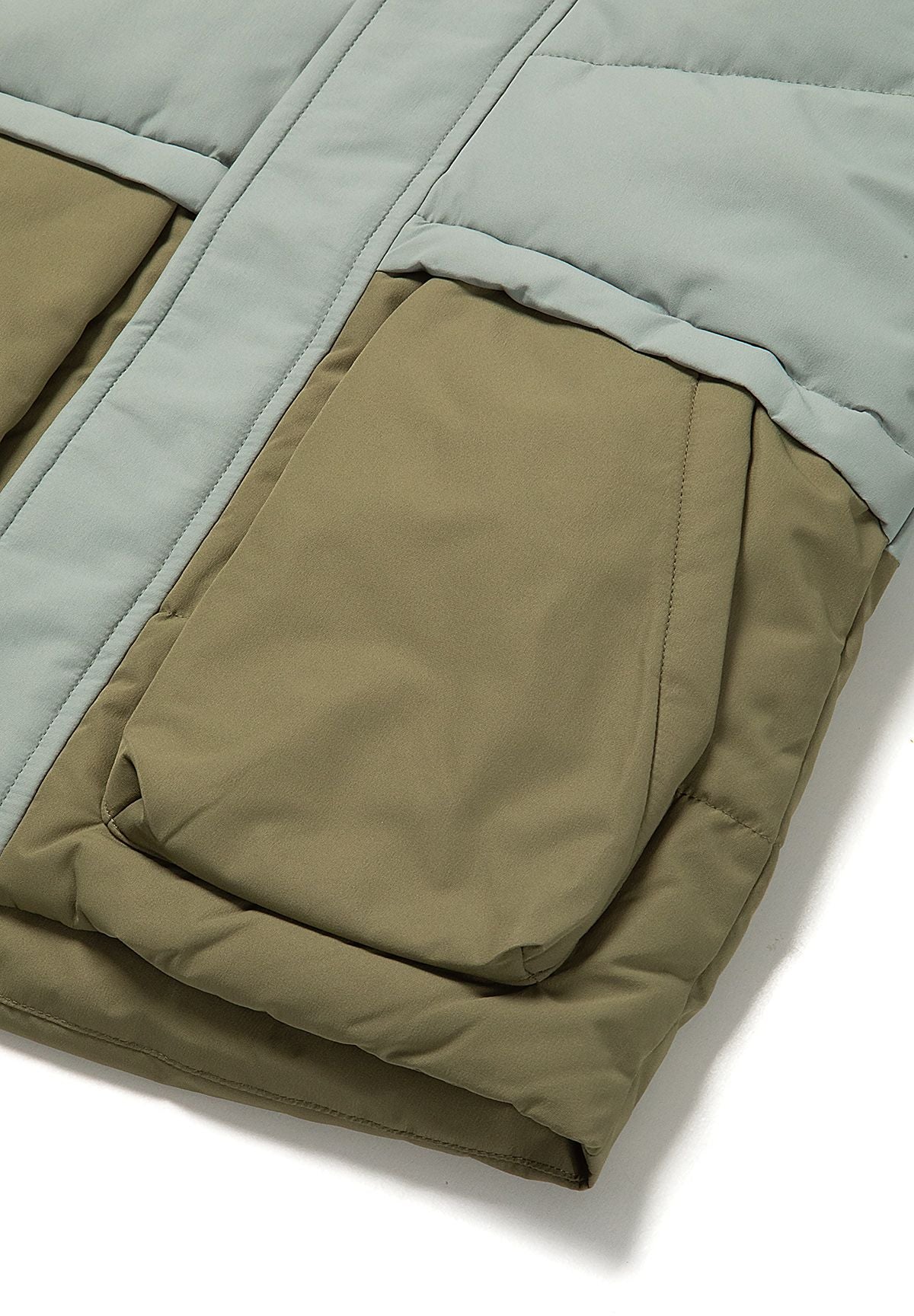 Quilted Parka, faux fur hood, sage and olive – Minoti 33COAT200, 8
