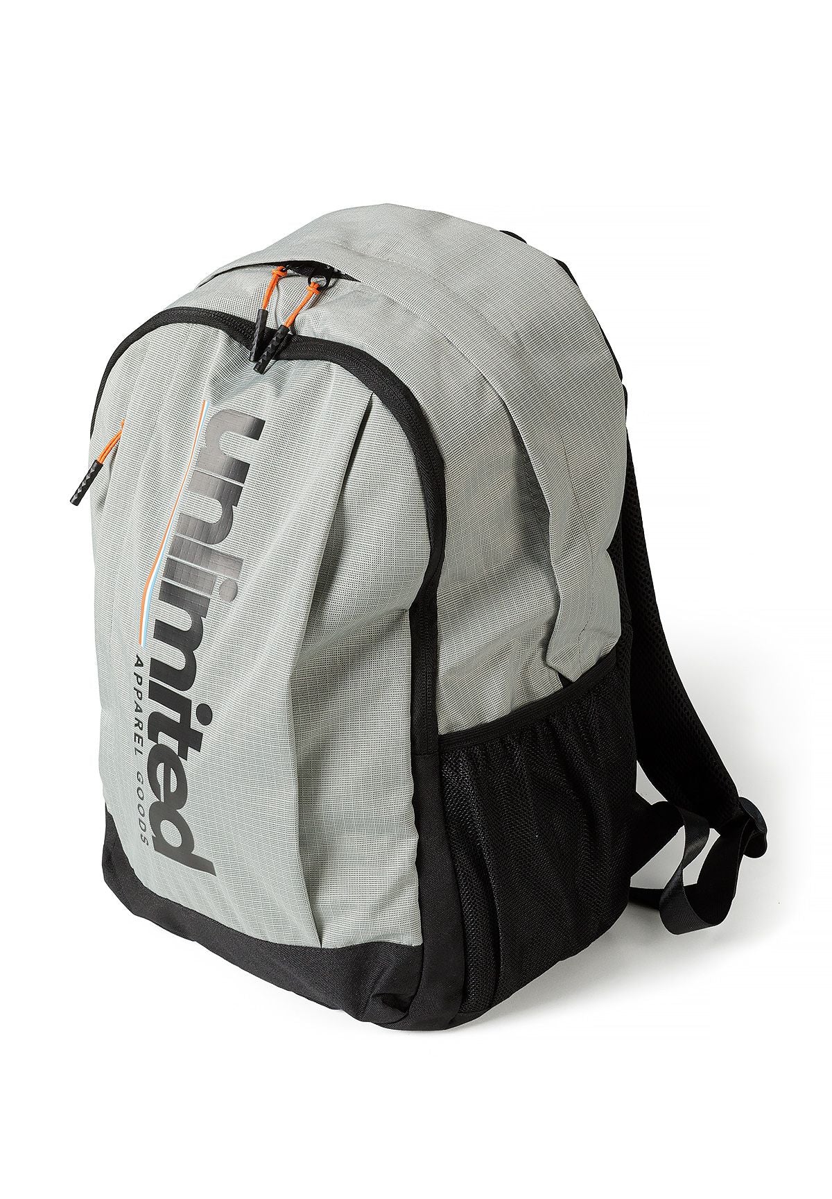 Boys' grey backpack with a large logo print and mesh pockets – Minoti 33BAG253, 2