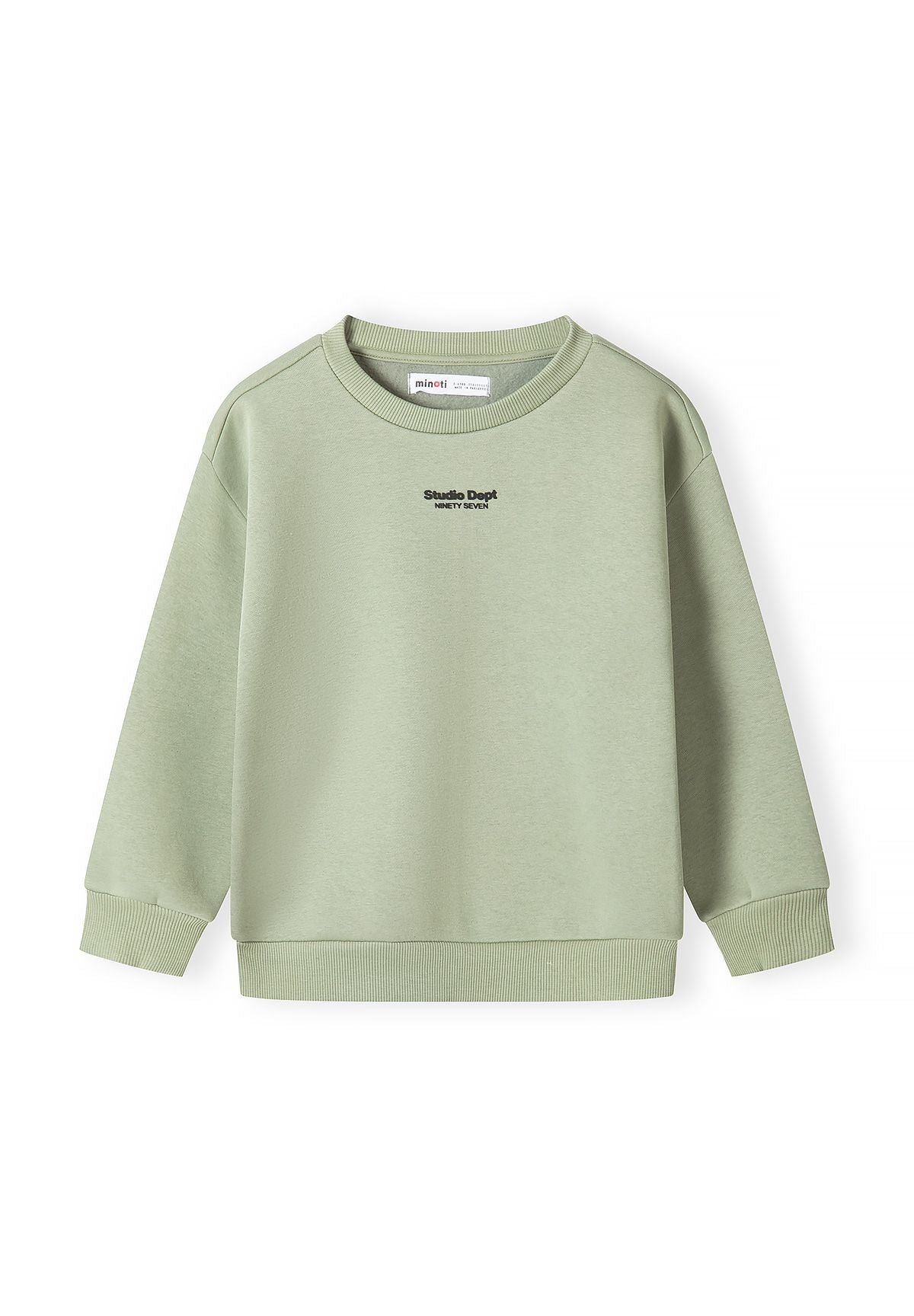 Lichtgroene en zwarte sweatshirts met print voor kinderen (set van 2), lichtgroene sweatshirt, voorkant.
